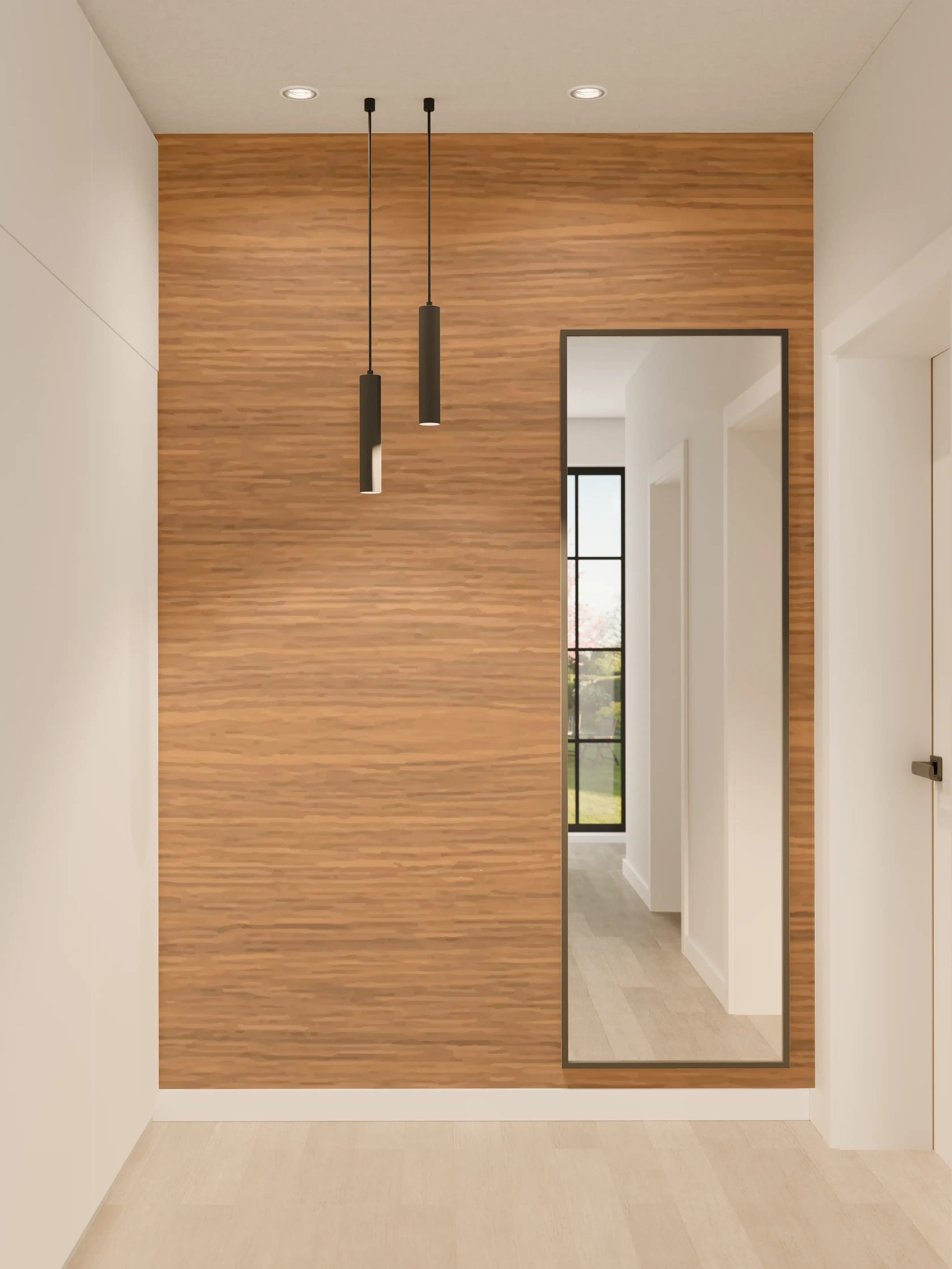 Wandverkleidung Flur - Edle Holzoptik Dunkelbraun Textur