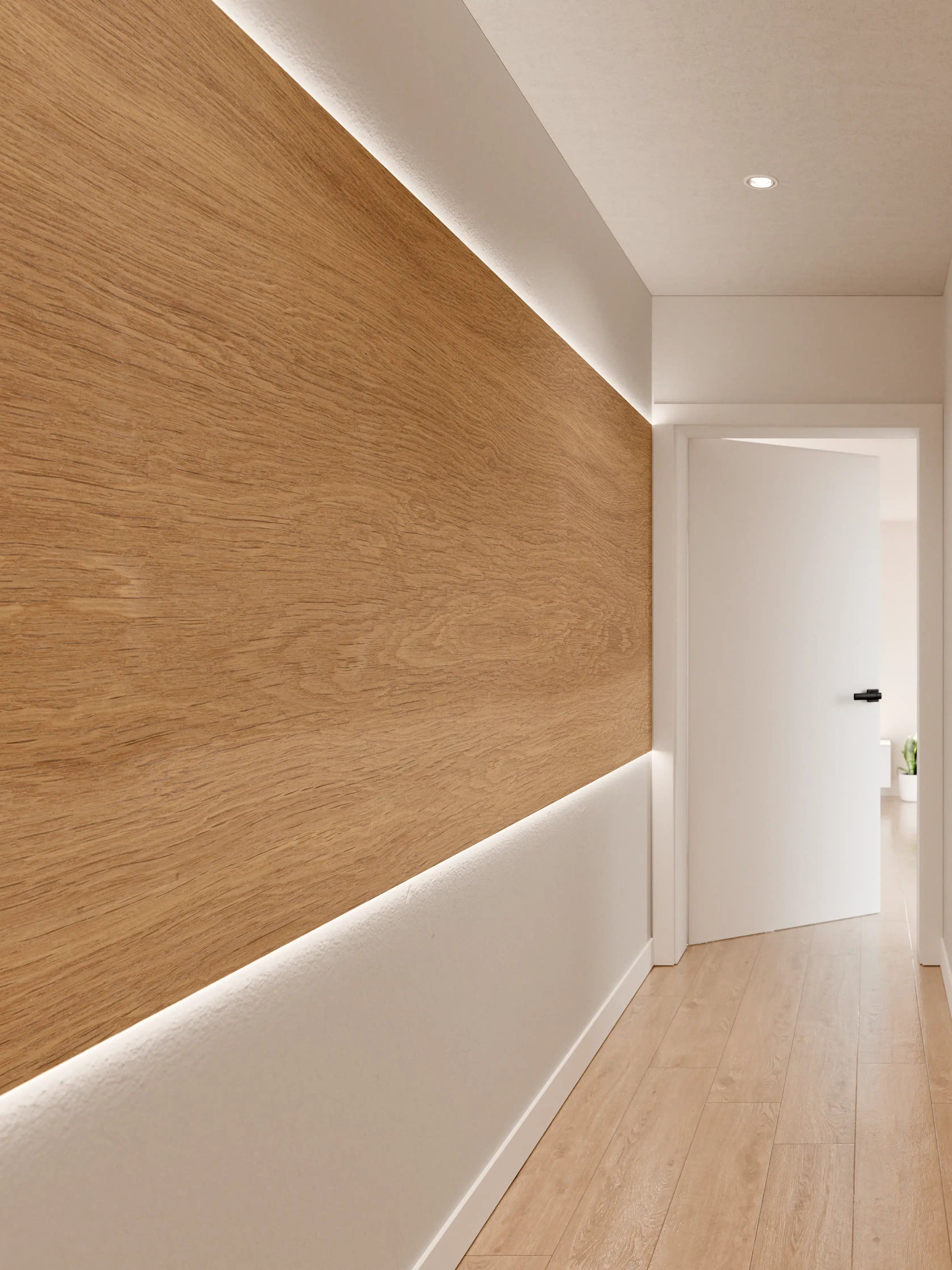 Wandverkleidung Flur - Eiche Parkett Holz Textur