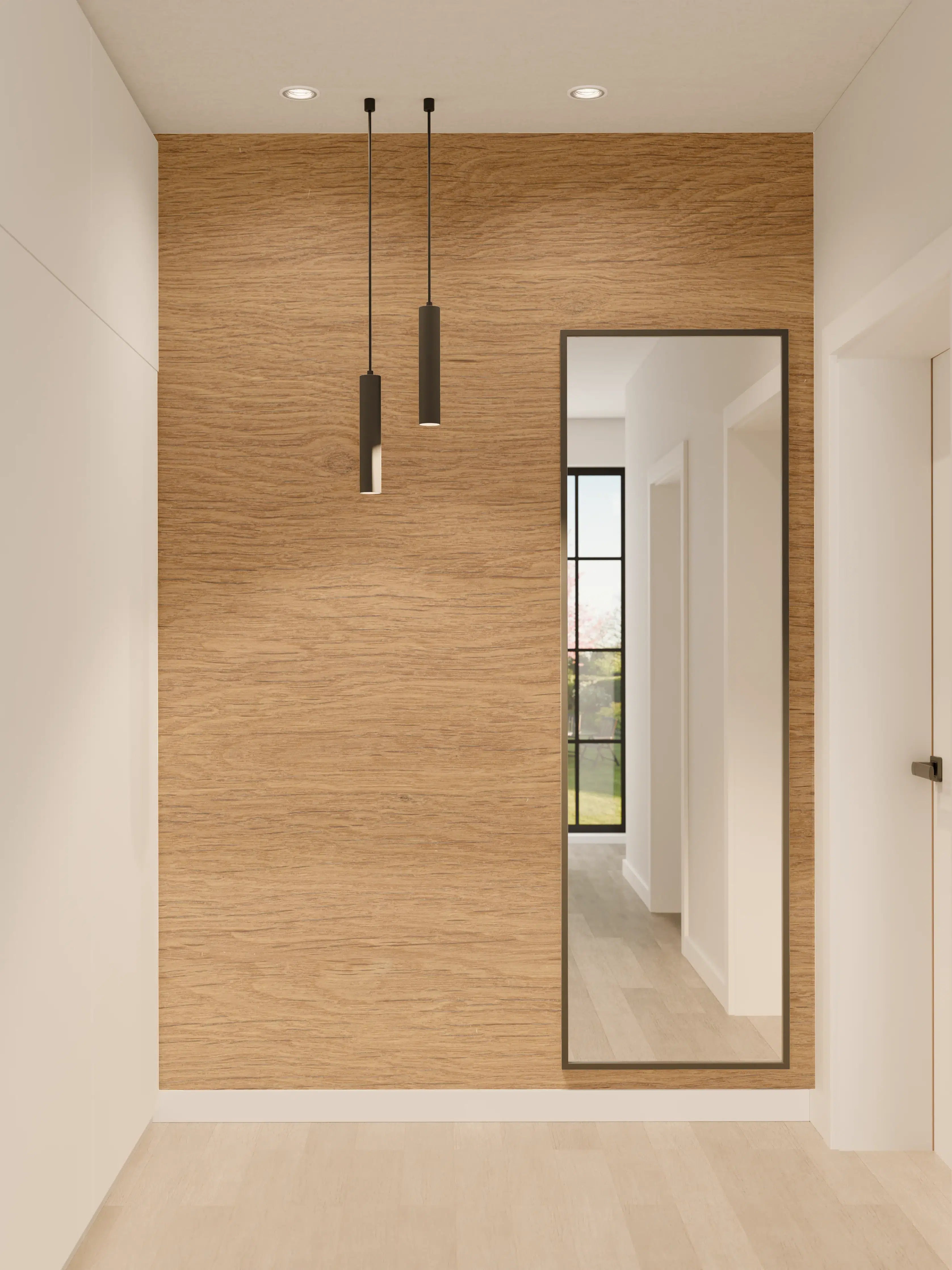 Wandverkleidung Flur - Eiche Parkett Holz Textur