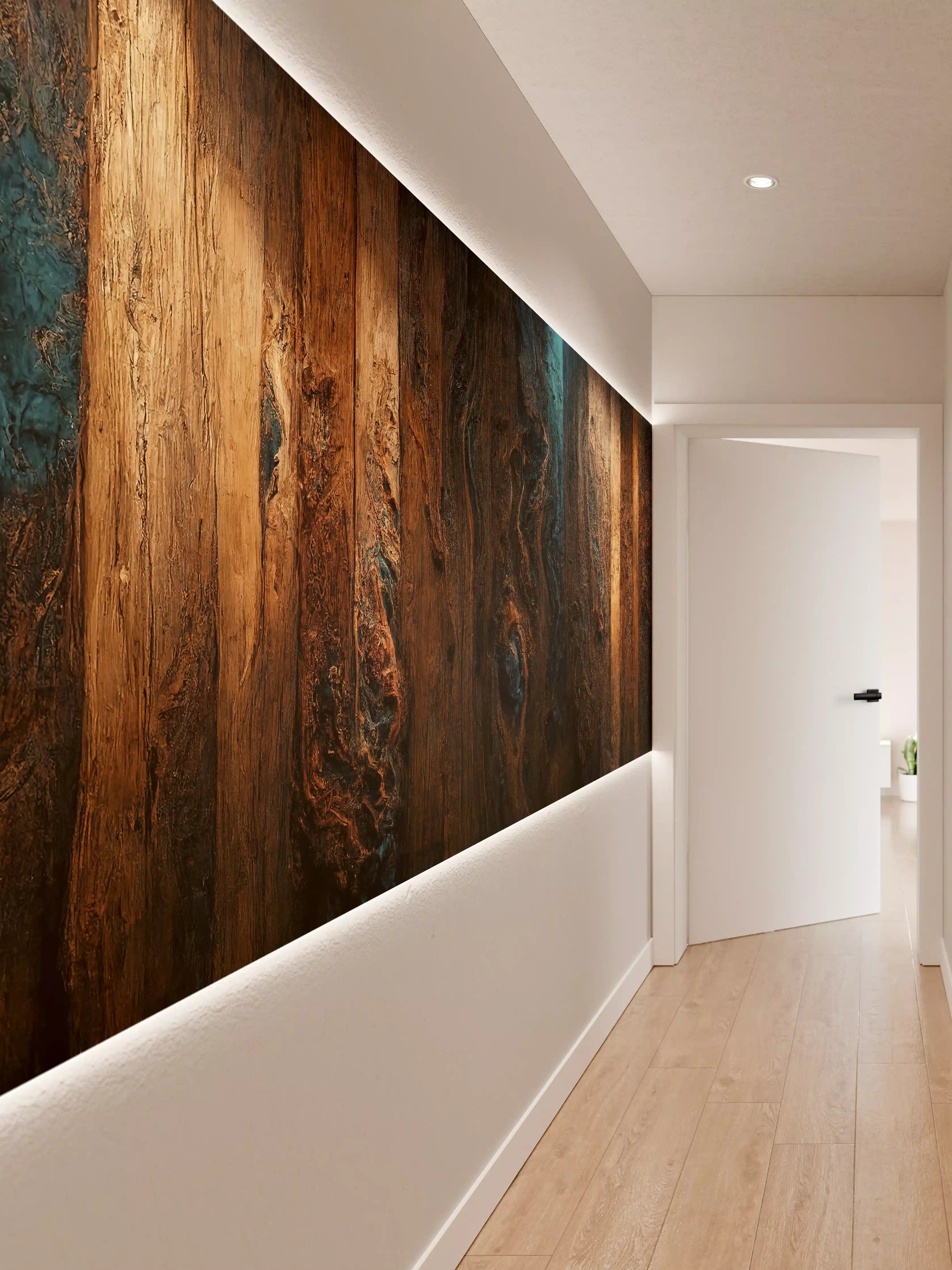 Wandverkleidung Flur - Ein beeindruckendes Holz-Design mit warmen Tönen