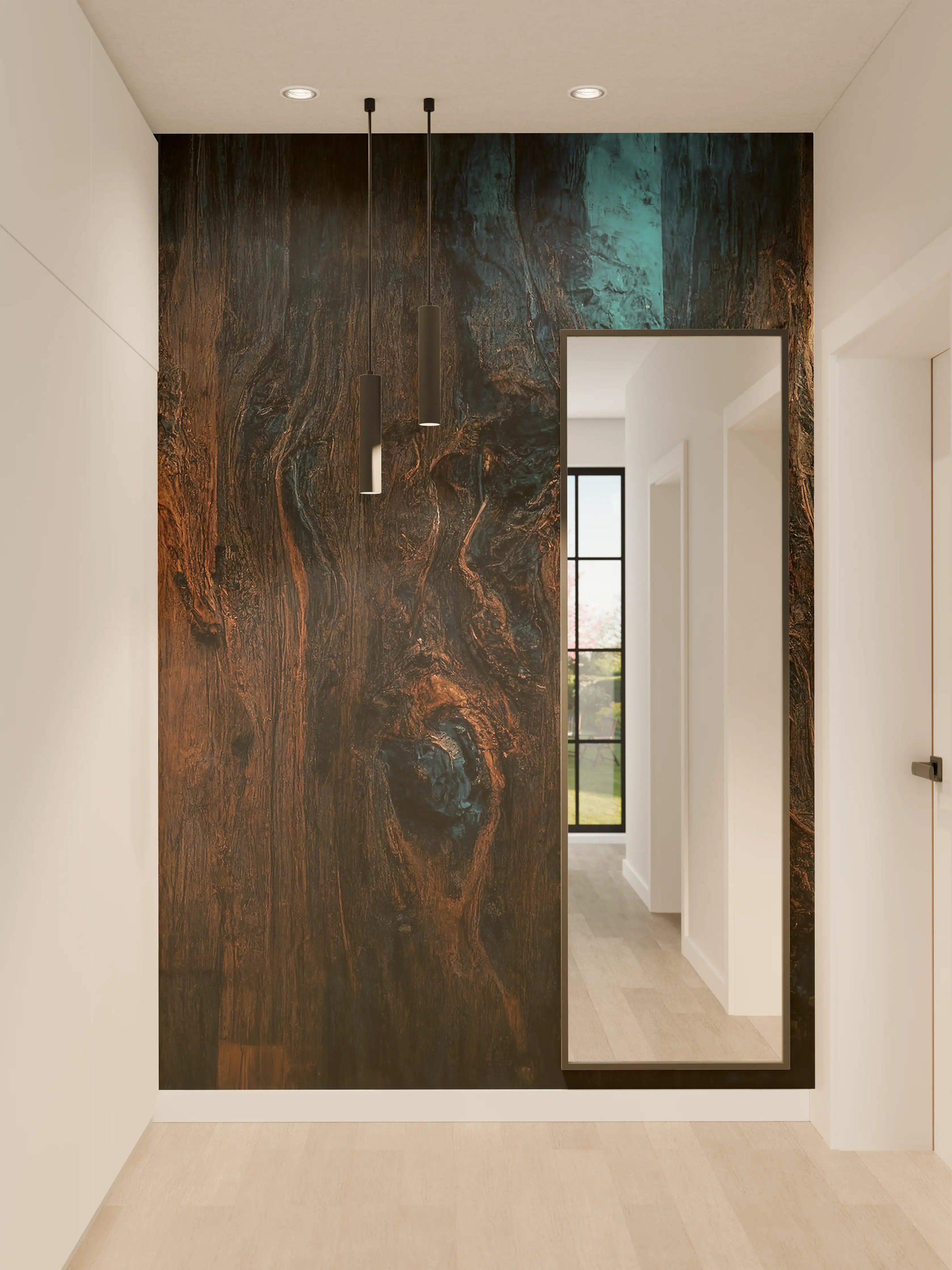 Wandverkleidung Flur - Ein beeindruckendes Holz-Design mit warmen Tönen