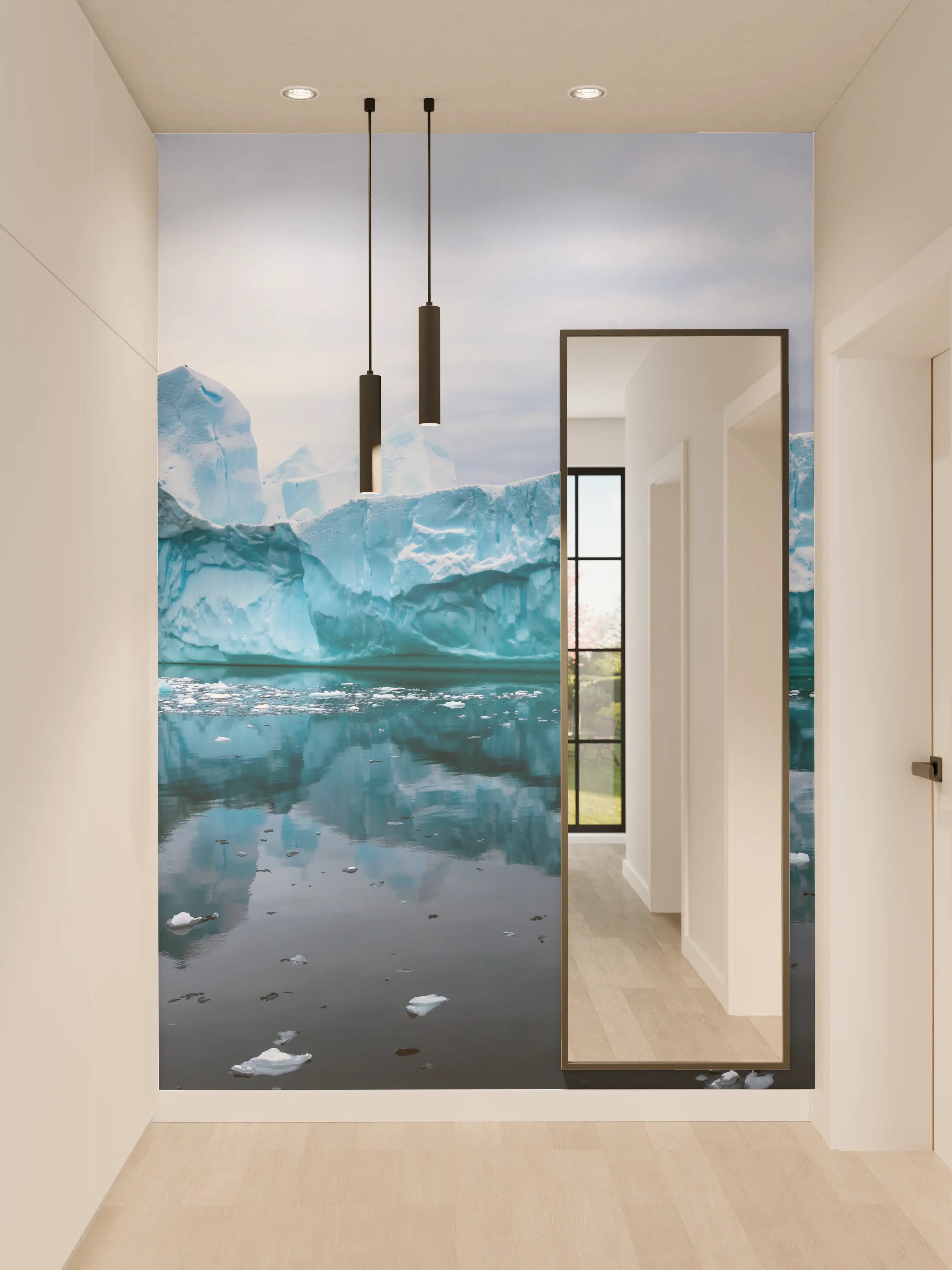 Wandverkleidung Flur - Eisberg in arktischer Umgebung