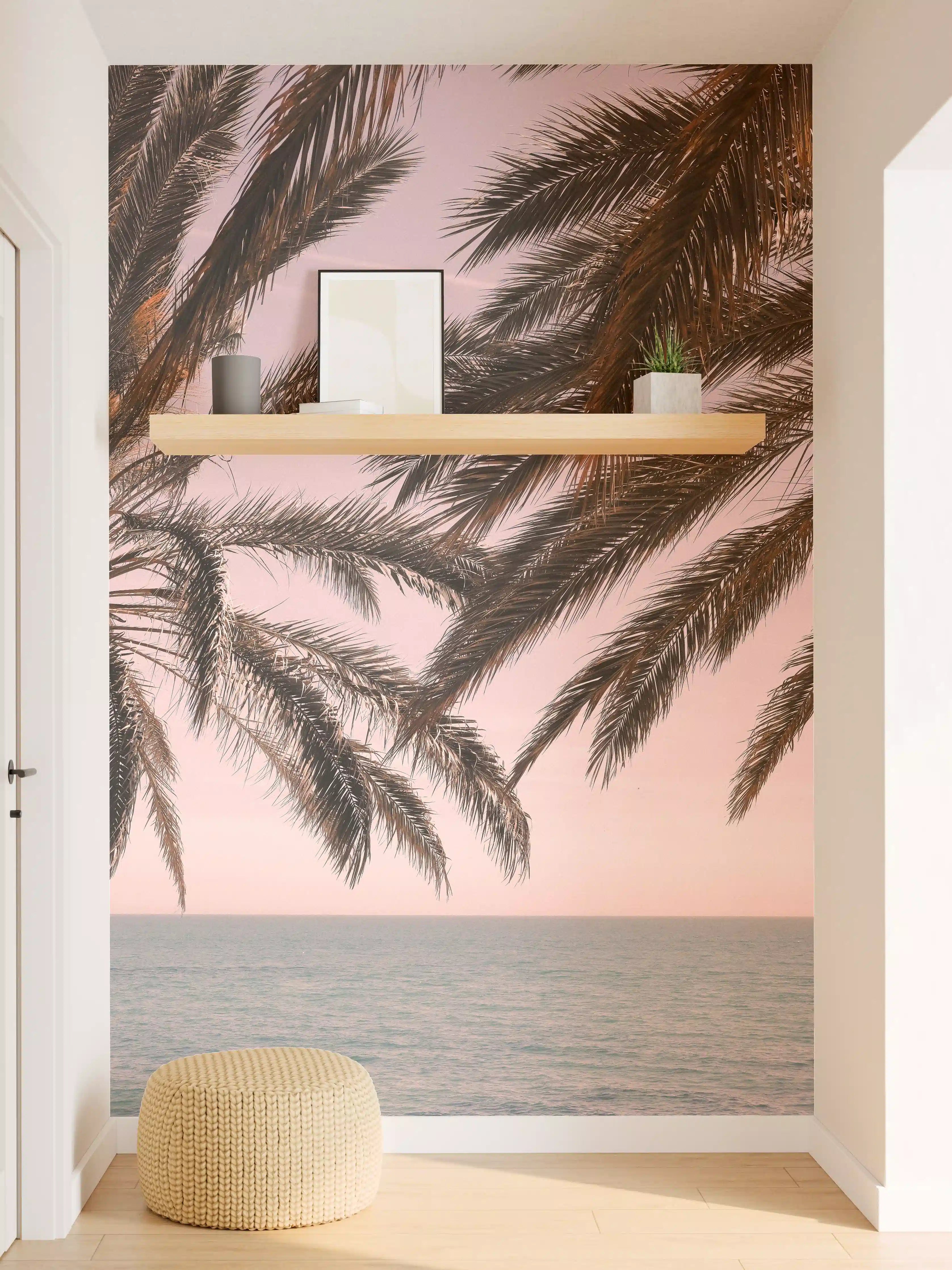 Wandverkleidung Flur - Elbstrand bei Sonnenuntergang