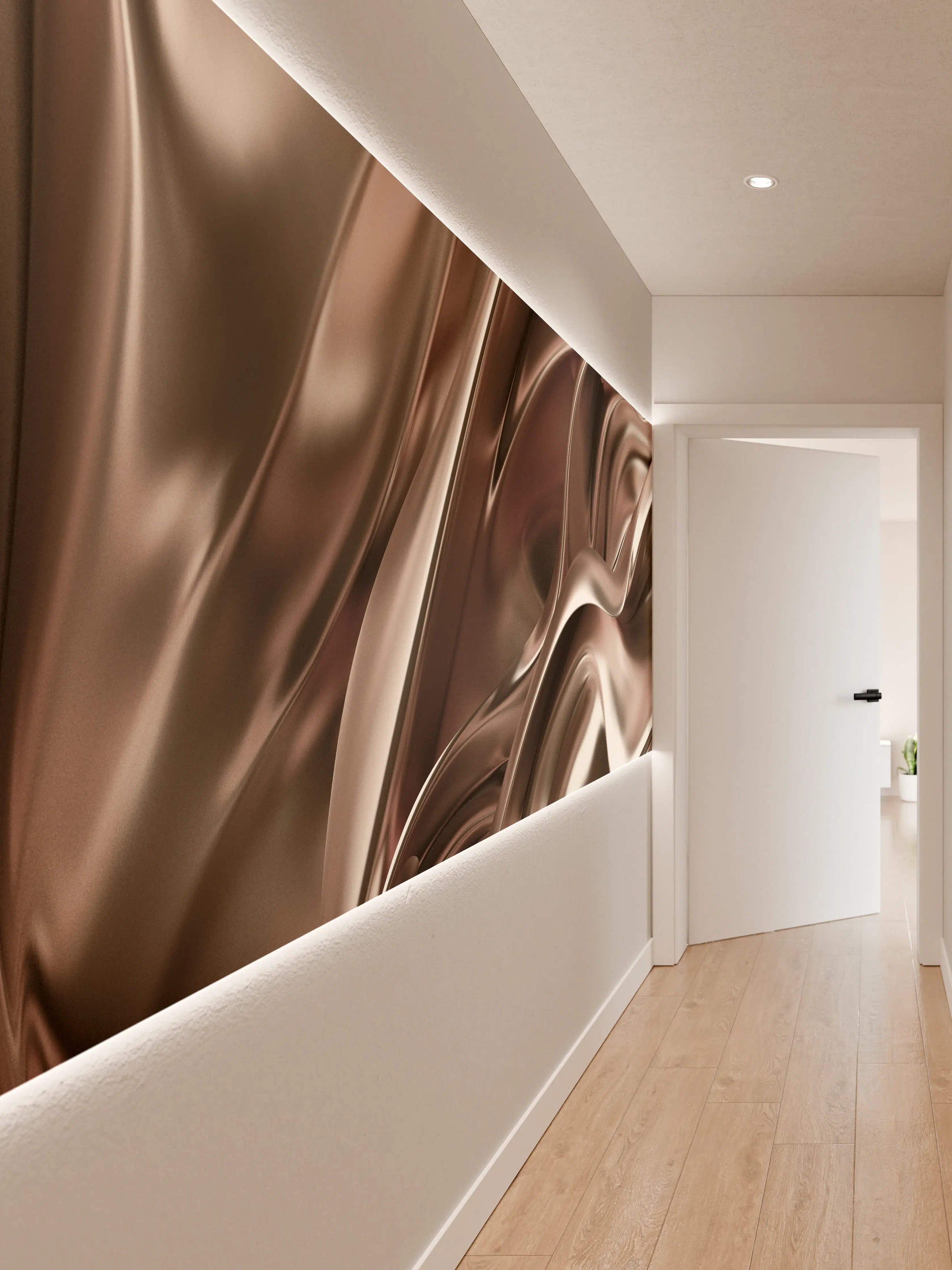 Wandverkleidung Flur - Elegant Metallic Fabric