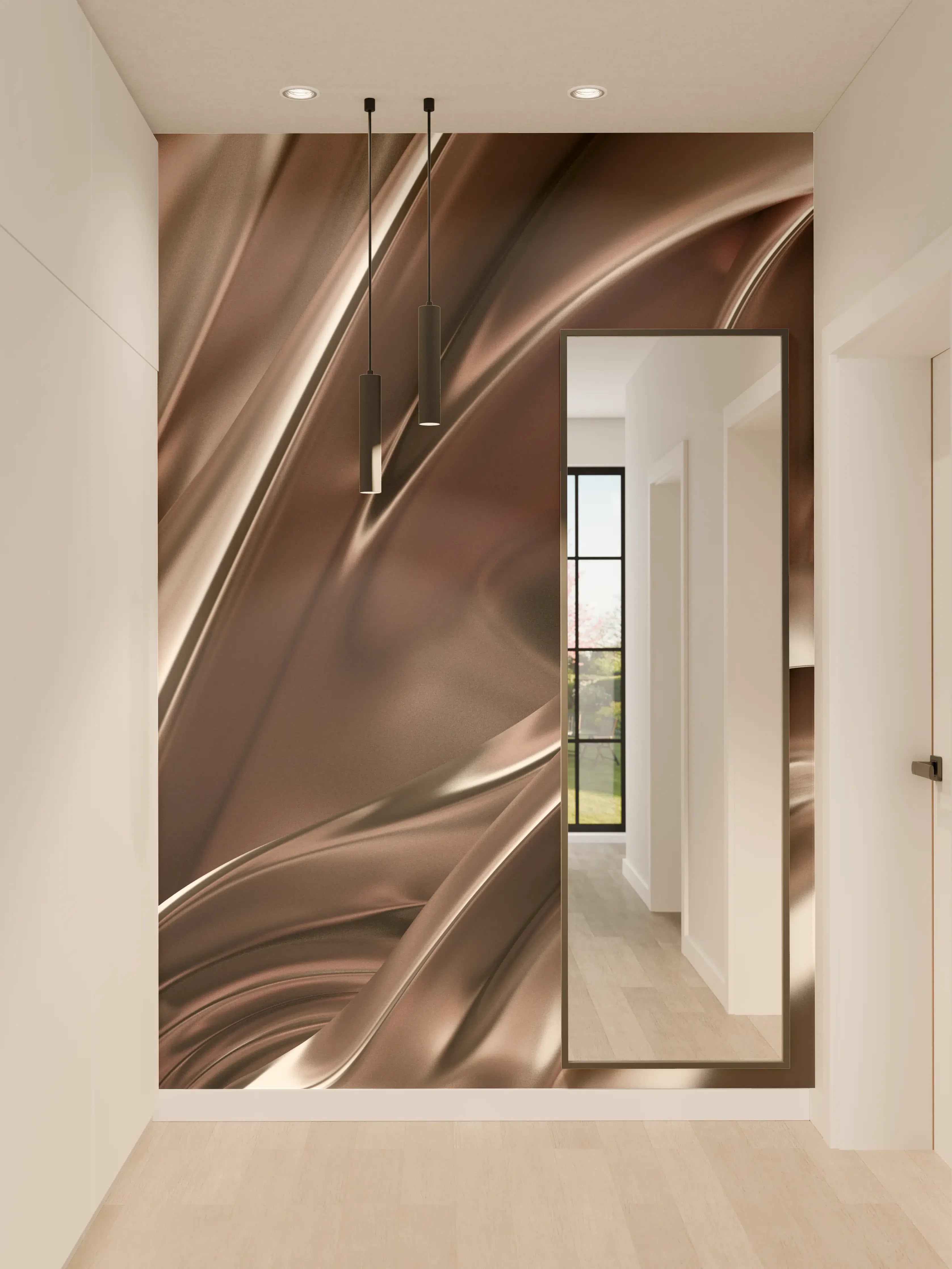 Wandverkleidung Flur - Elegant Metallic Fabric