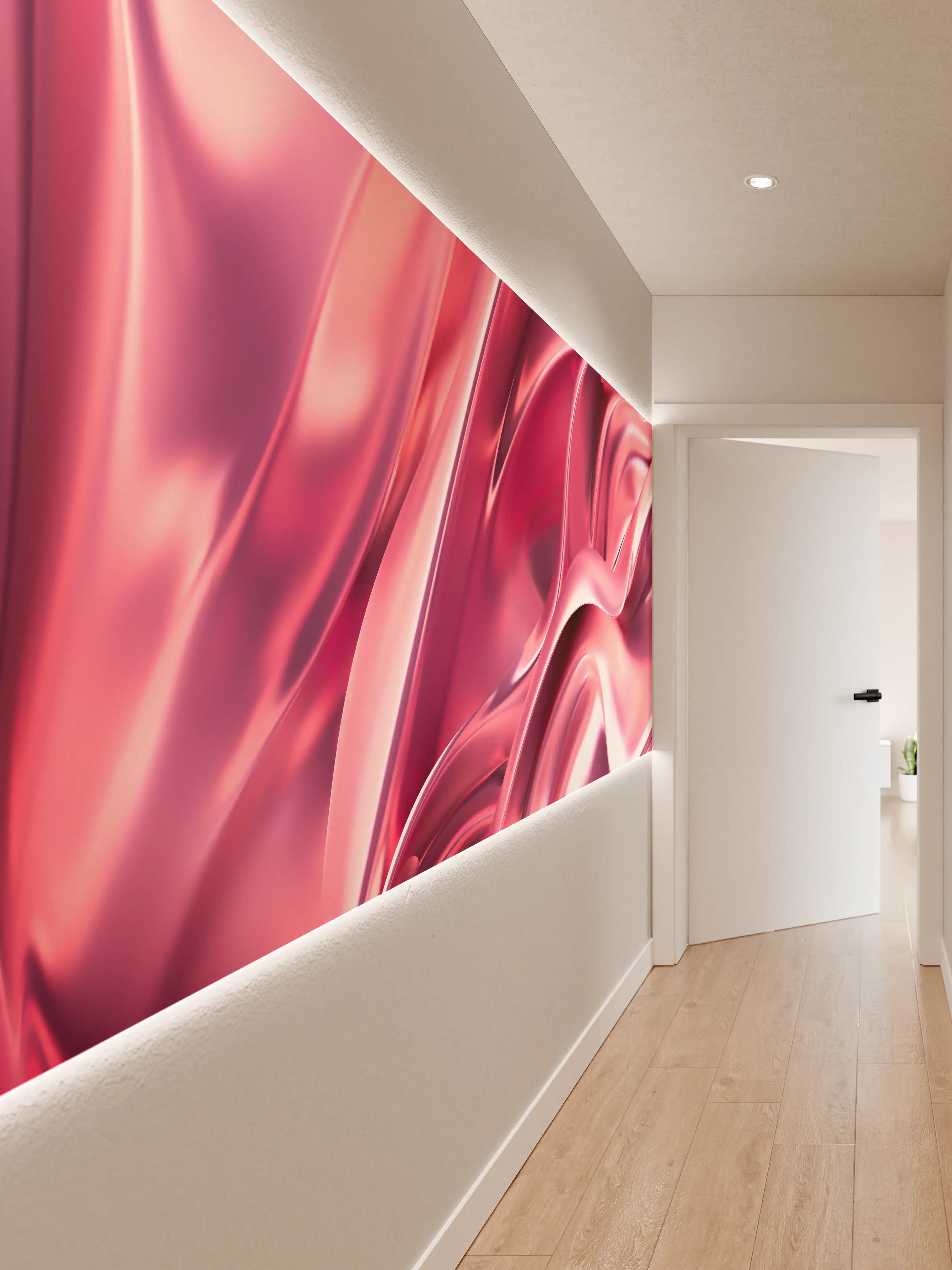 Wandverkleidung Flur - Elegant Pink Satin Fabric