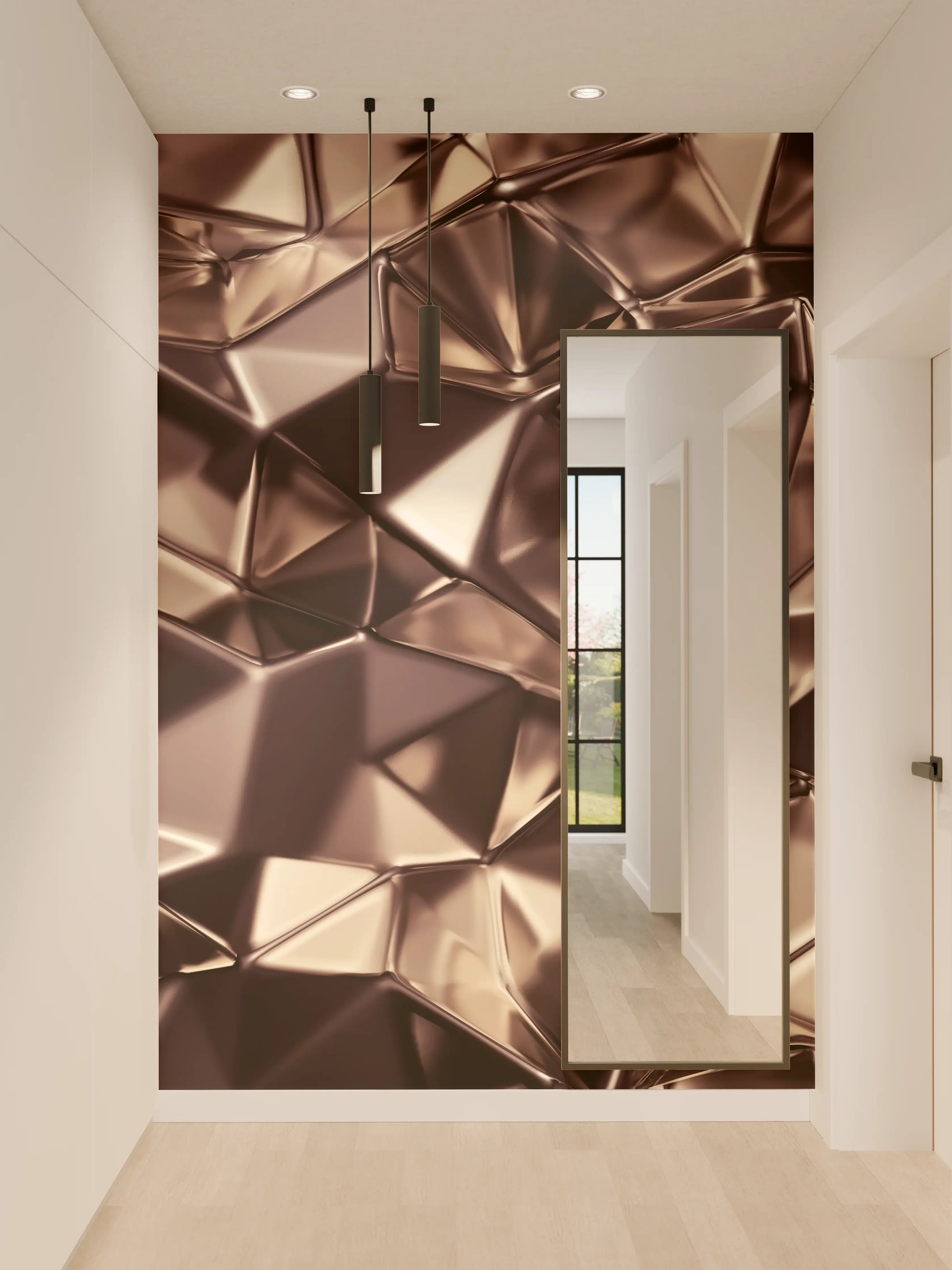 Wandverkleidung Flur - Elegant metallic surface