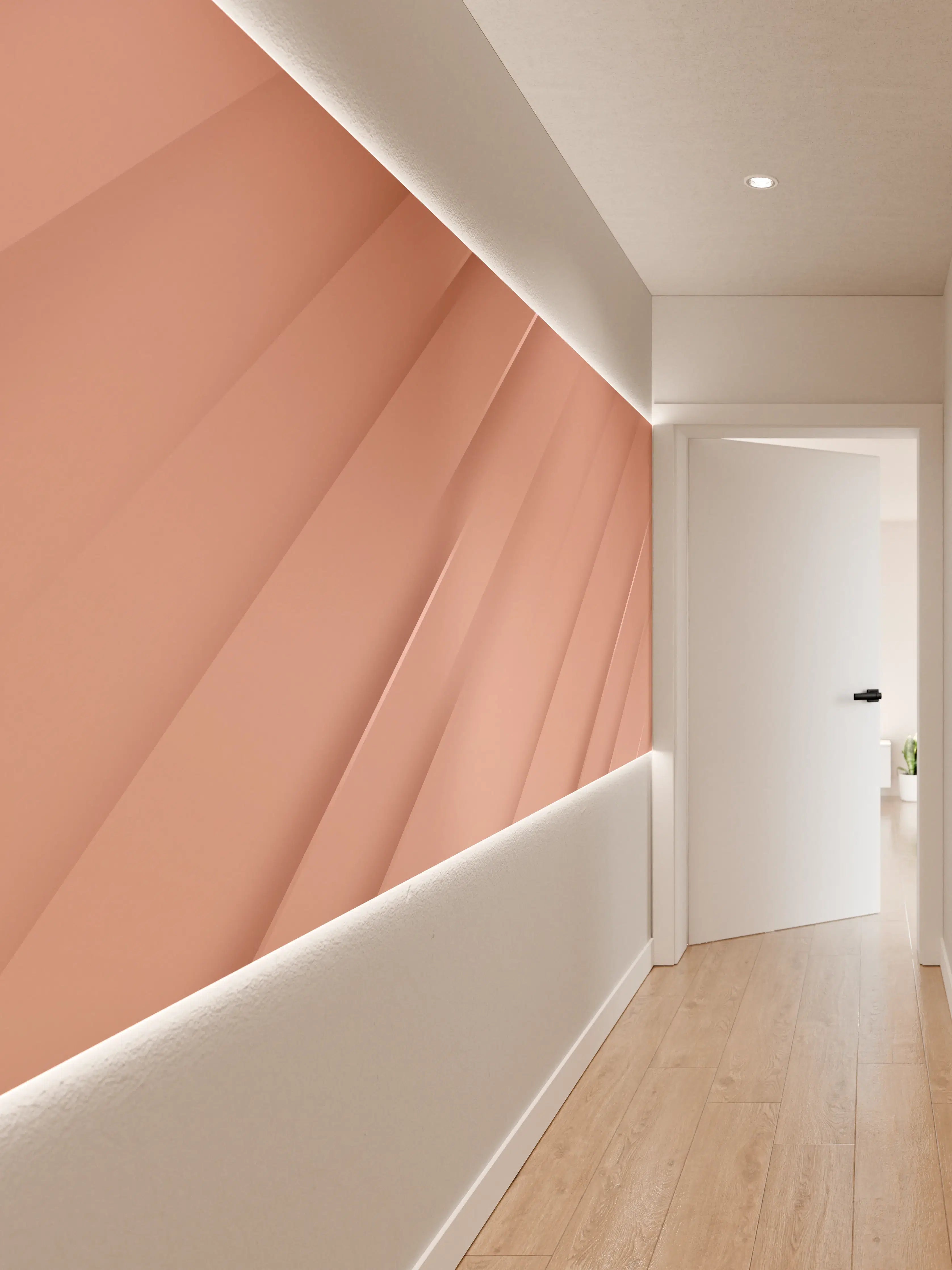 Wandverkleidung Flur - Elegant rosa Metallic Stripes