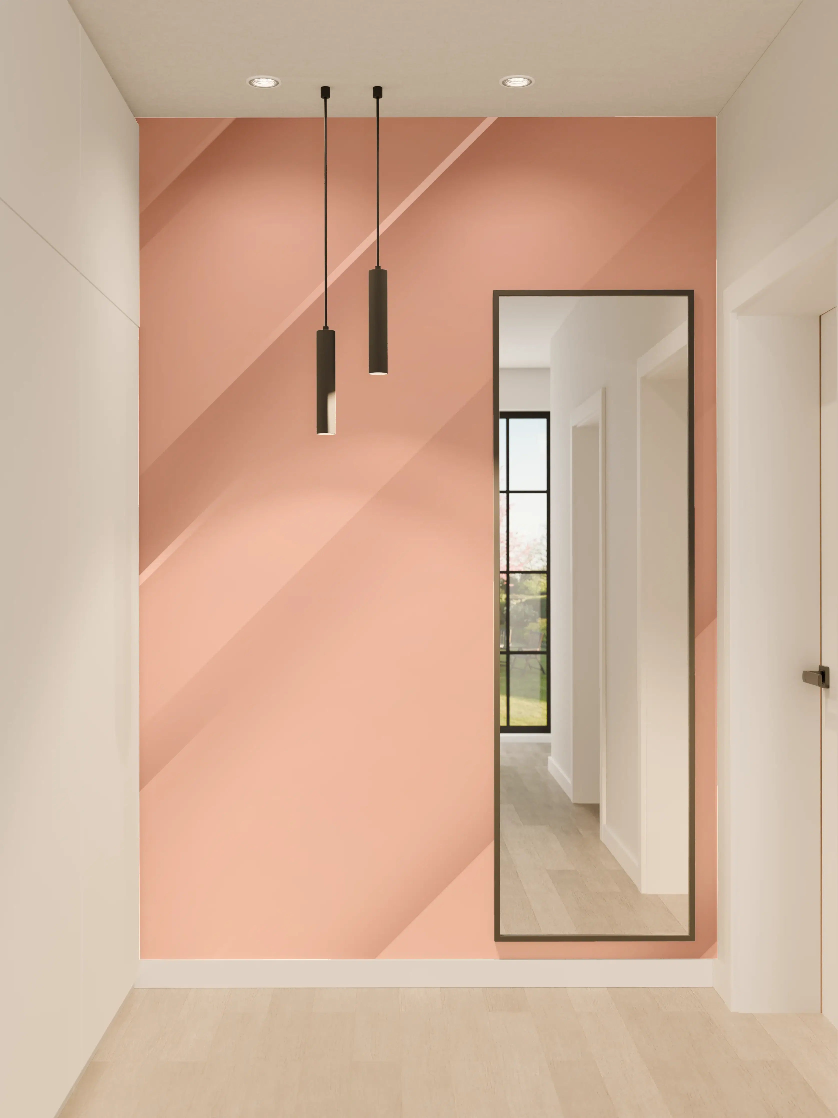 Wandverkleidung Flur - Elegant rosa Metallic Stripes