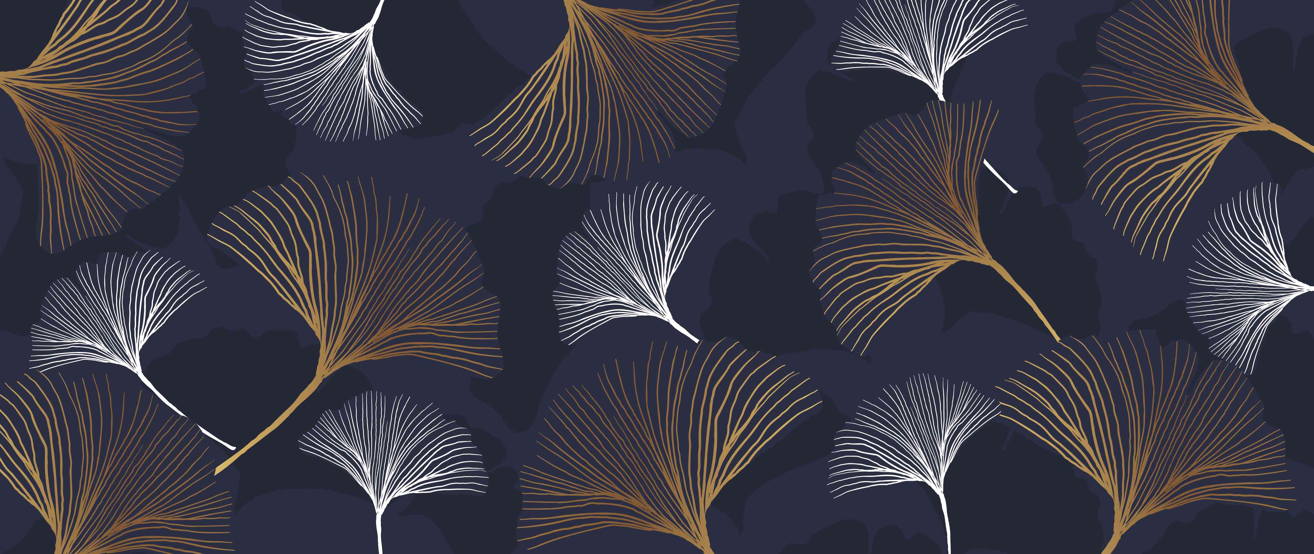 Wandverkleidung Flur-Elegante Blattgold-Muster Tapete