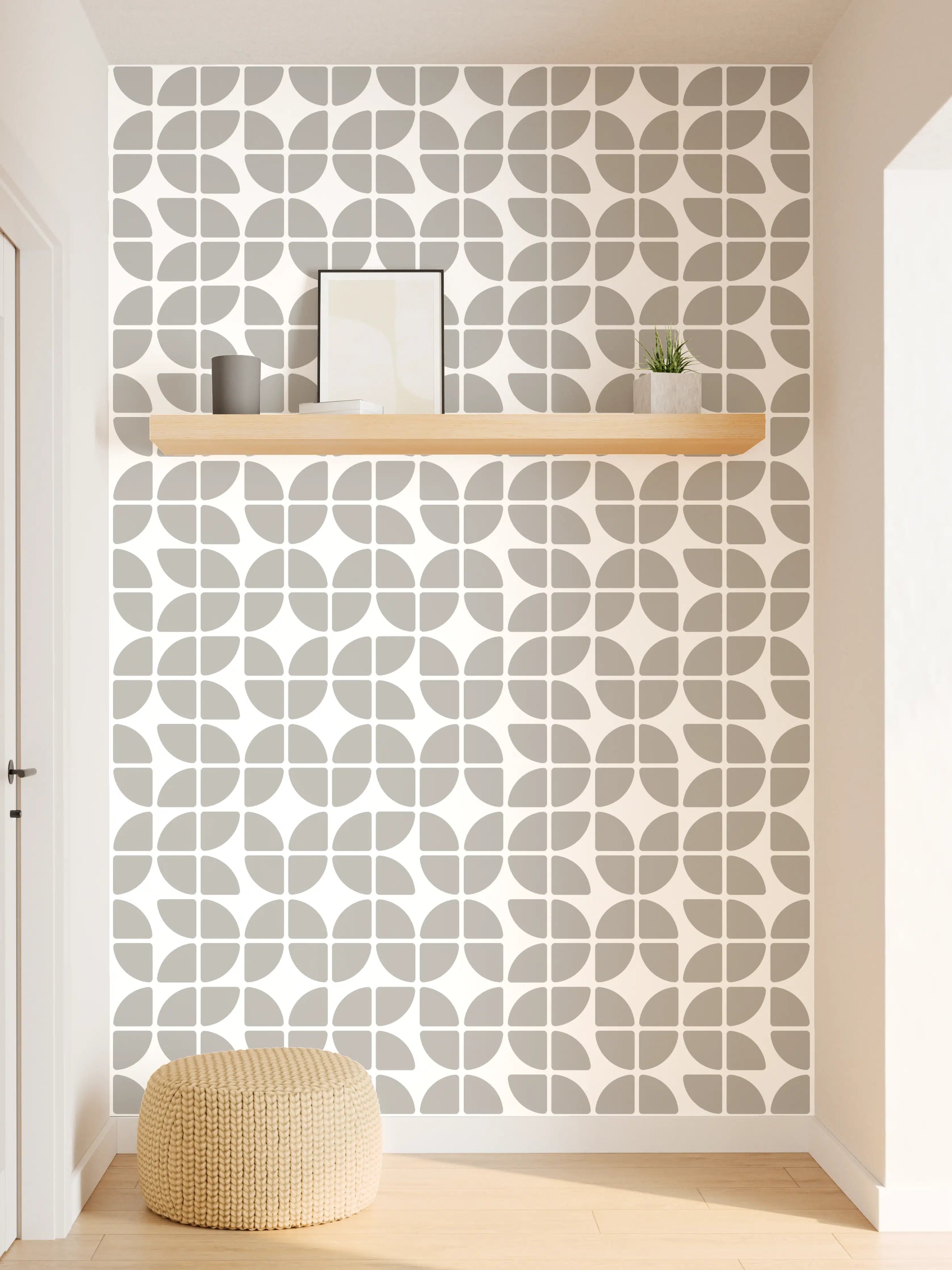 Wandverkleidung Flur - Elegante Grau-Weiße Fliesenmuster