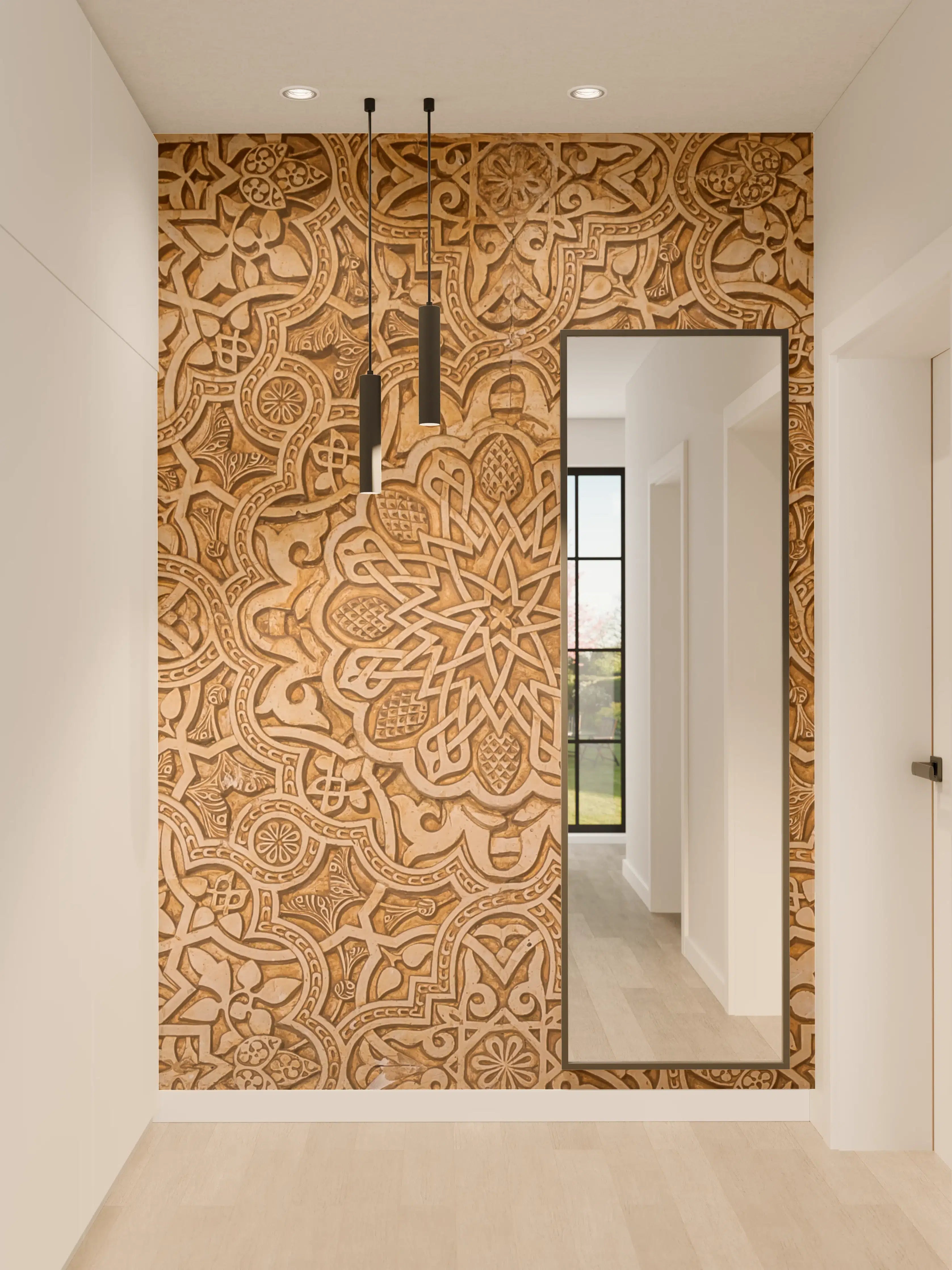 Wandverkleidung Flur - Elegante Holzdekoration mit Muster