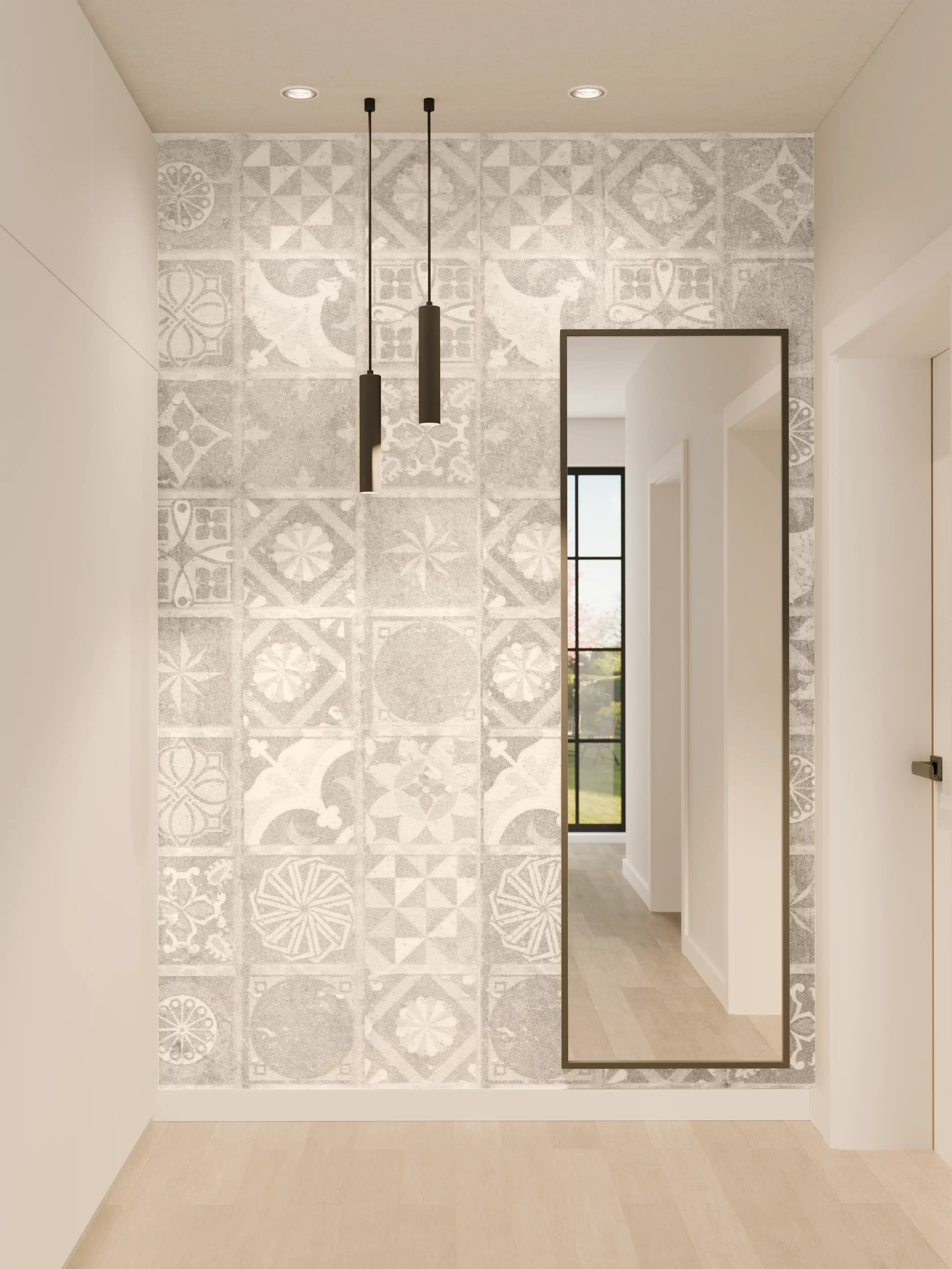 Wandverkleidung Flur - Elegante Mosaikfliesen in Grautönen