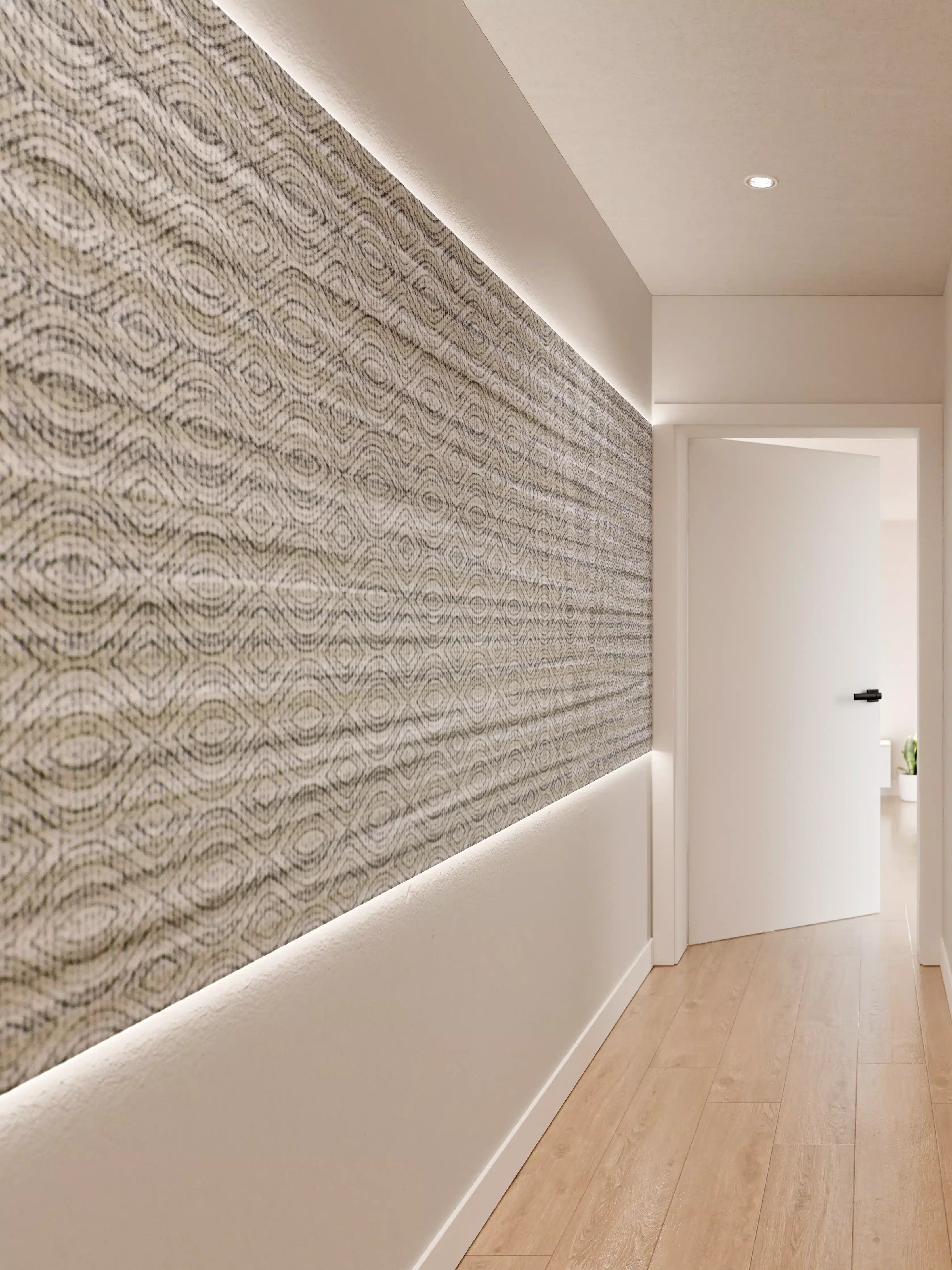 Wandverkleidung Flur - Elegante Textur in Grau mit feinen Mustern