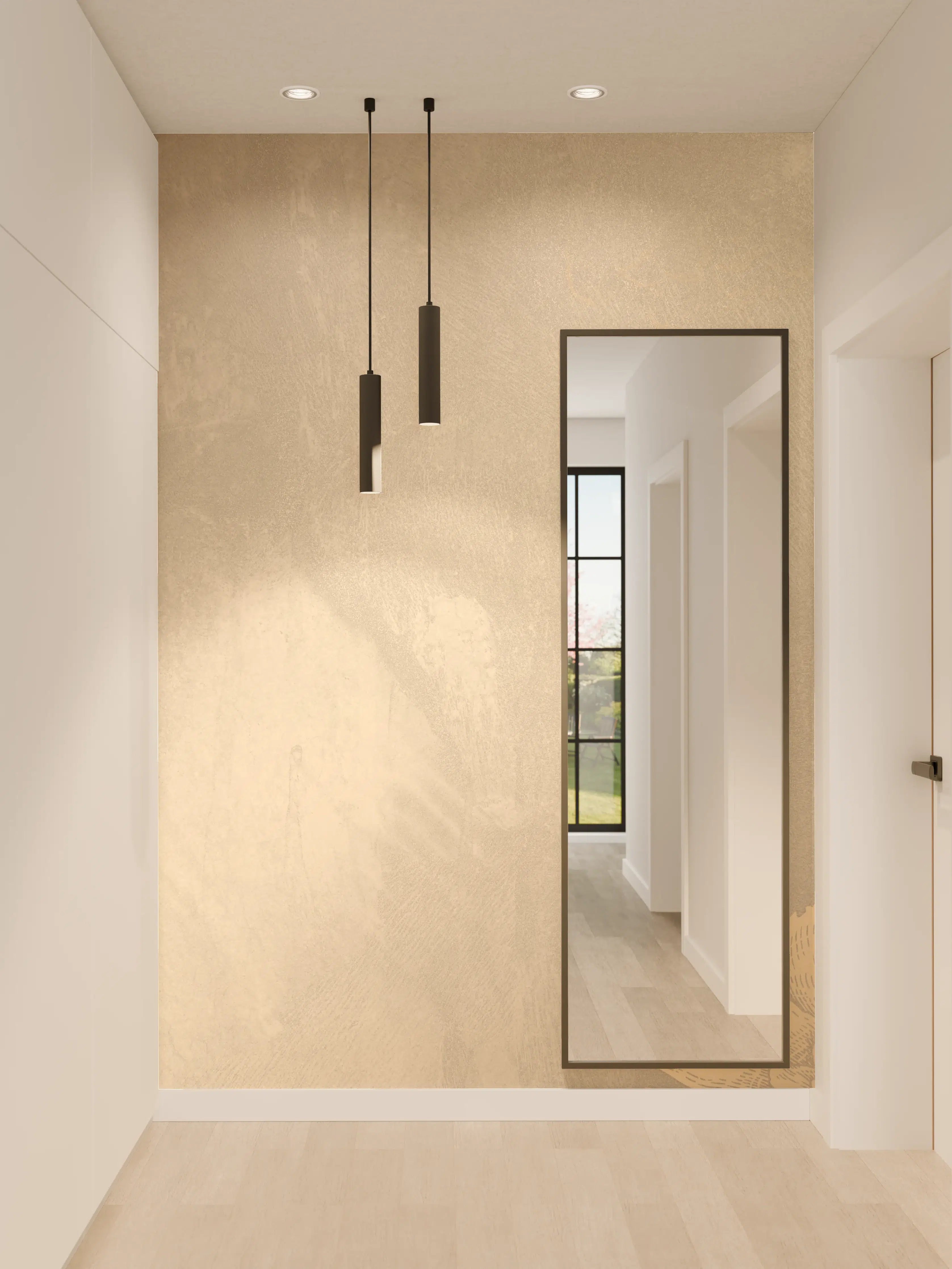 Wandverkleidung Flur - Elegante Wandgestaltung in Gold- und Beigetönen