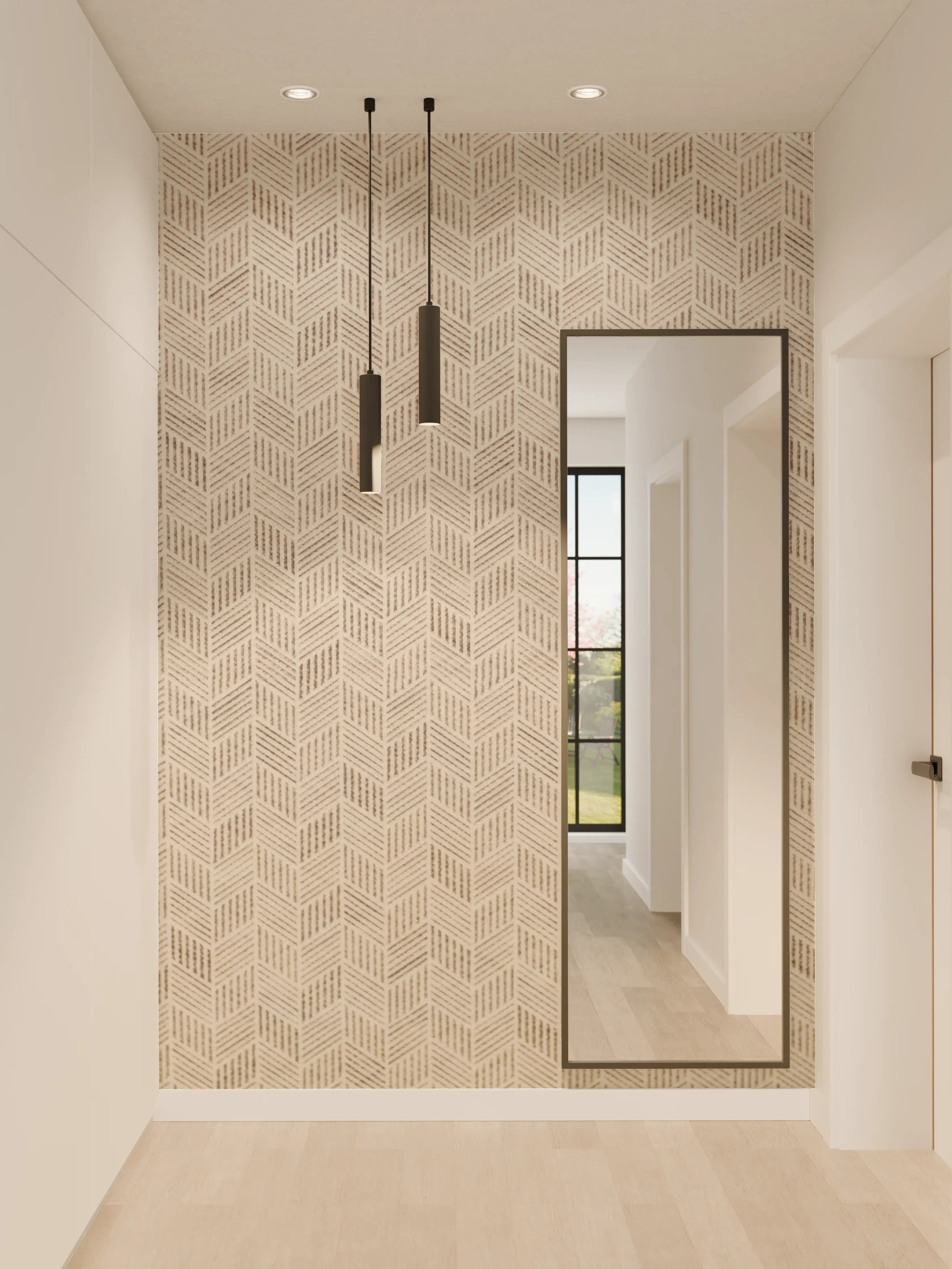 Wandverkleidung Flur - Elegante beige Fliesen mit Muster