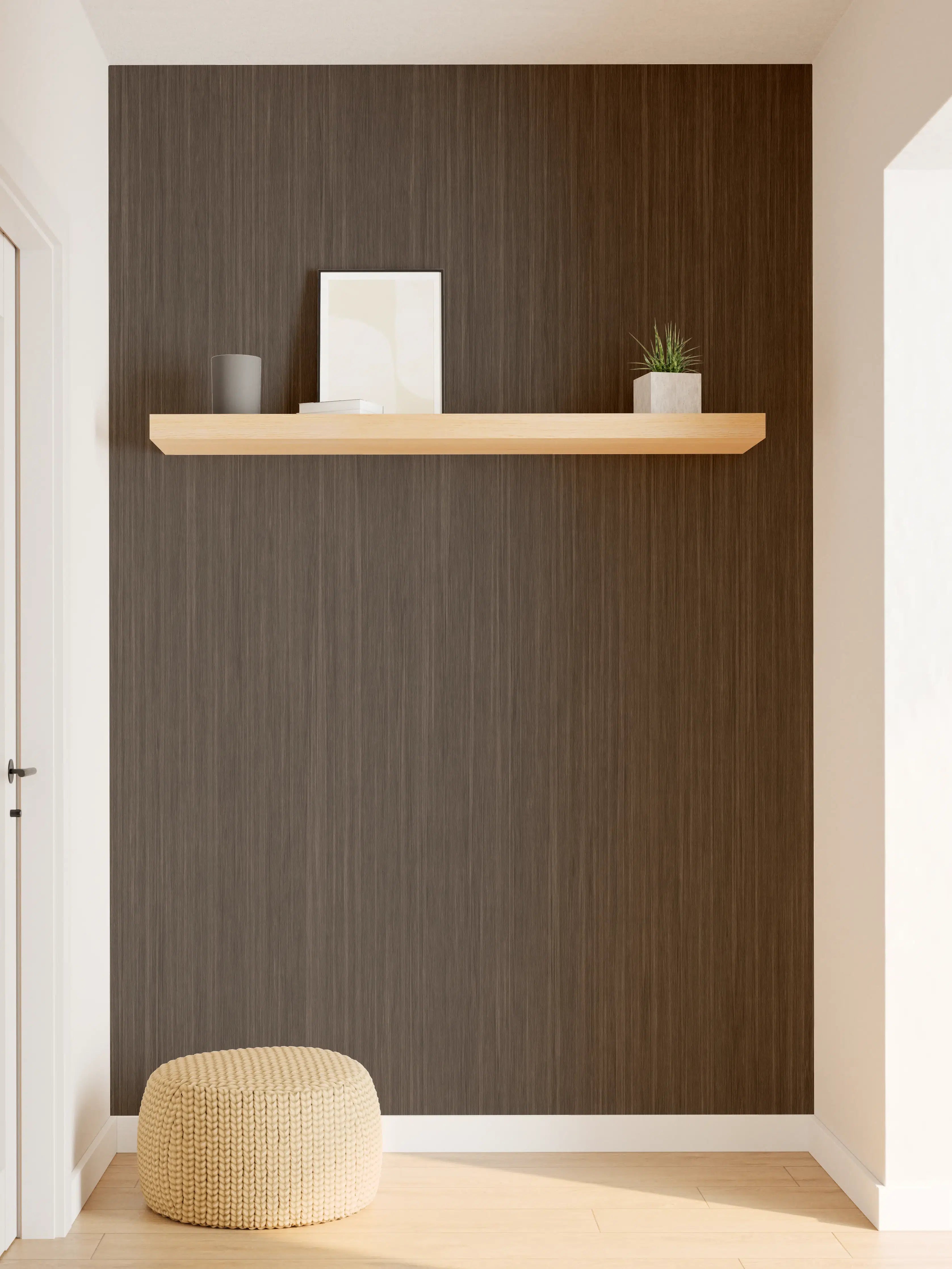 Wandverkleidung Flur - Elegante braune Holzmaserung