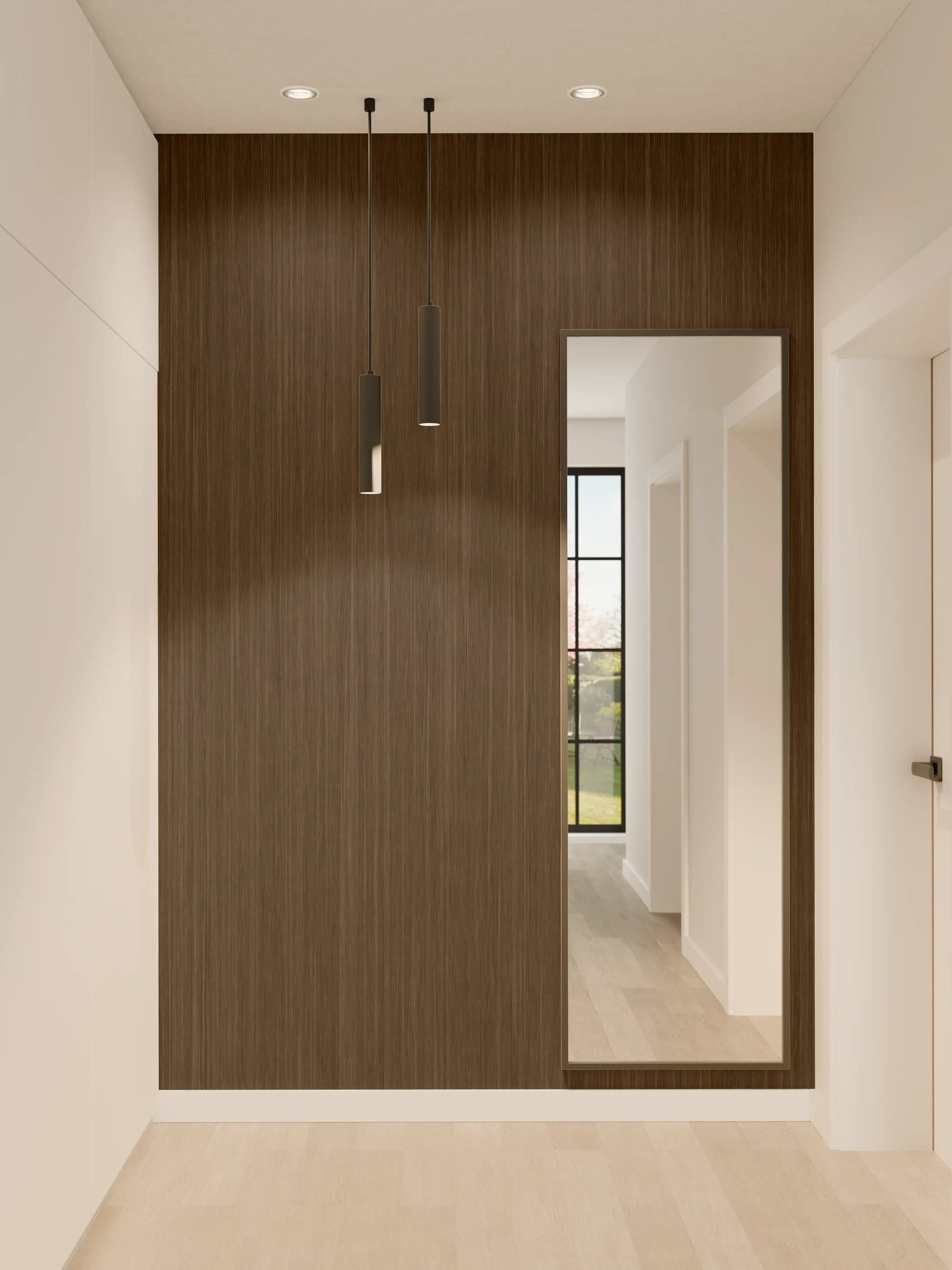 Wandverkleidung Flur - Elegante braune Holzmaserung