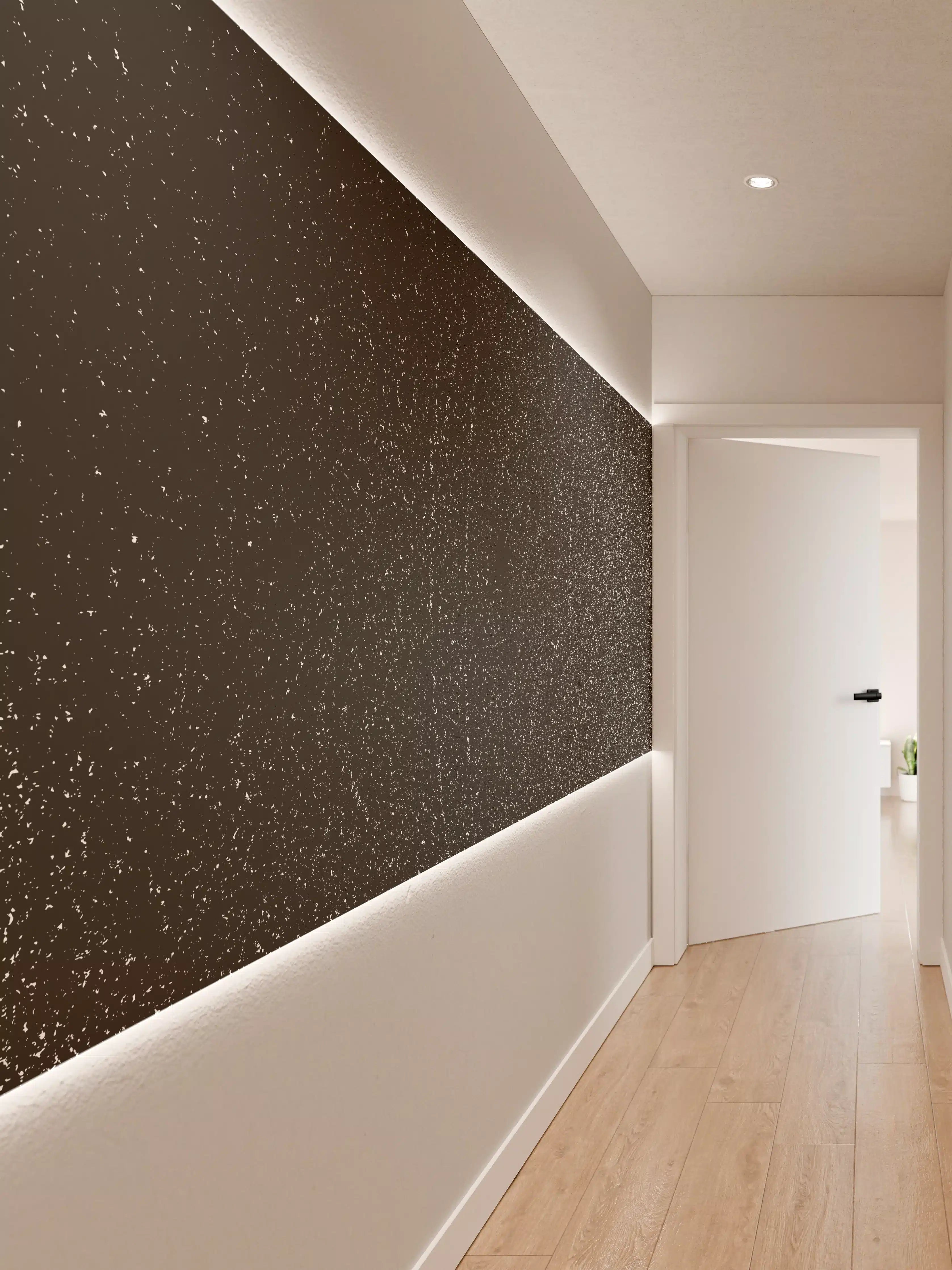 Wandverkleidung Flur - Elegante schwarze Oberfläche mit strukturierter Textur