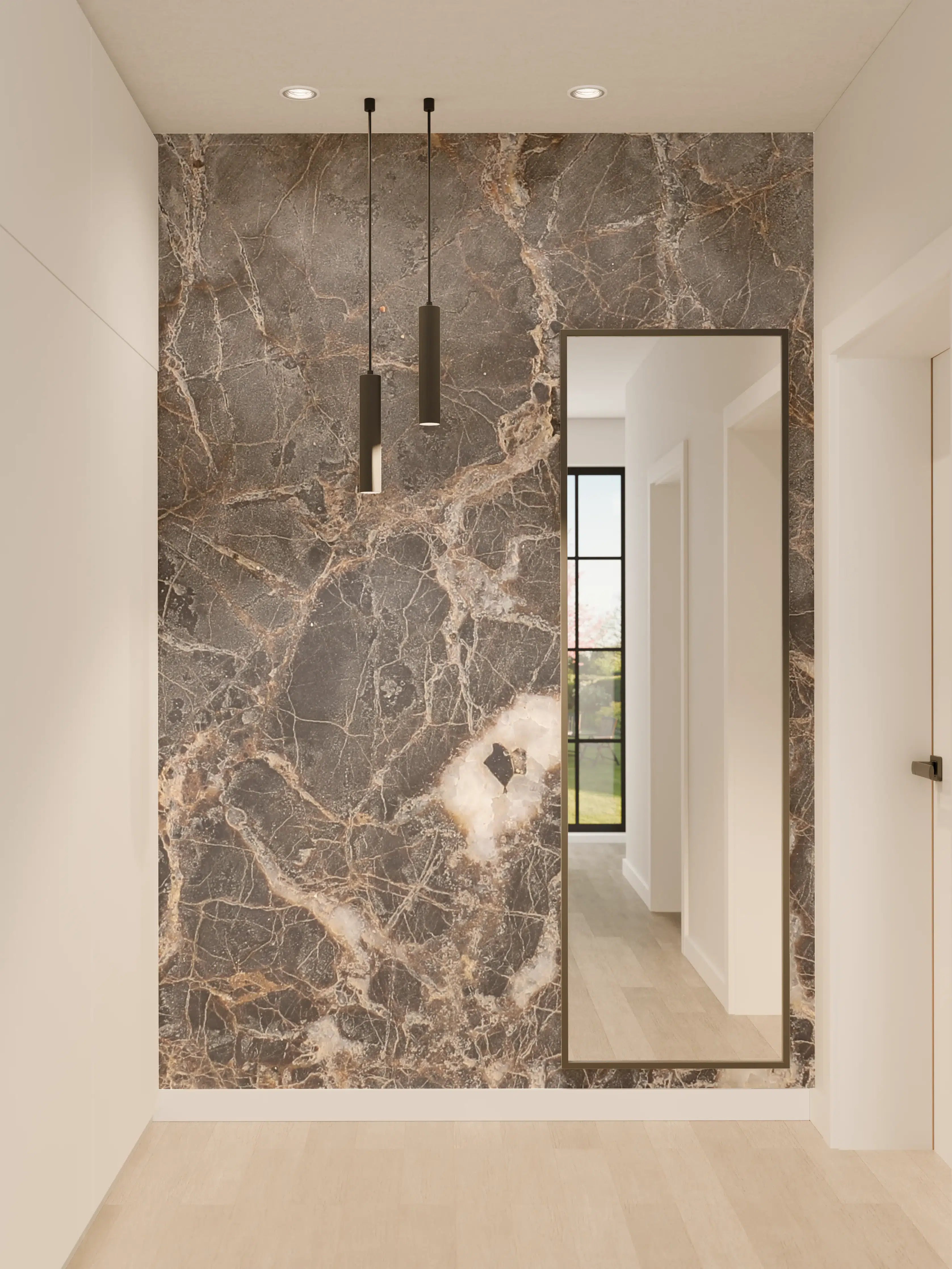 Wandverkleidung Flur - Eleganter Marmorfliesen-Design