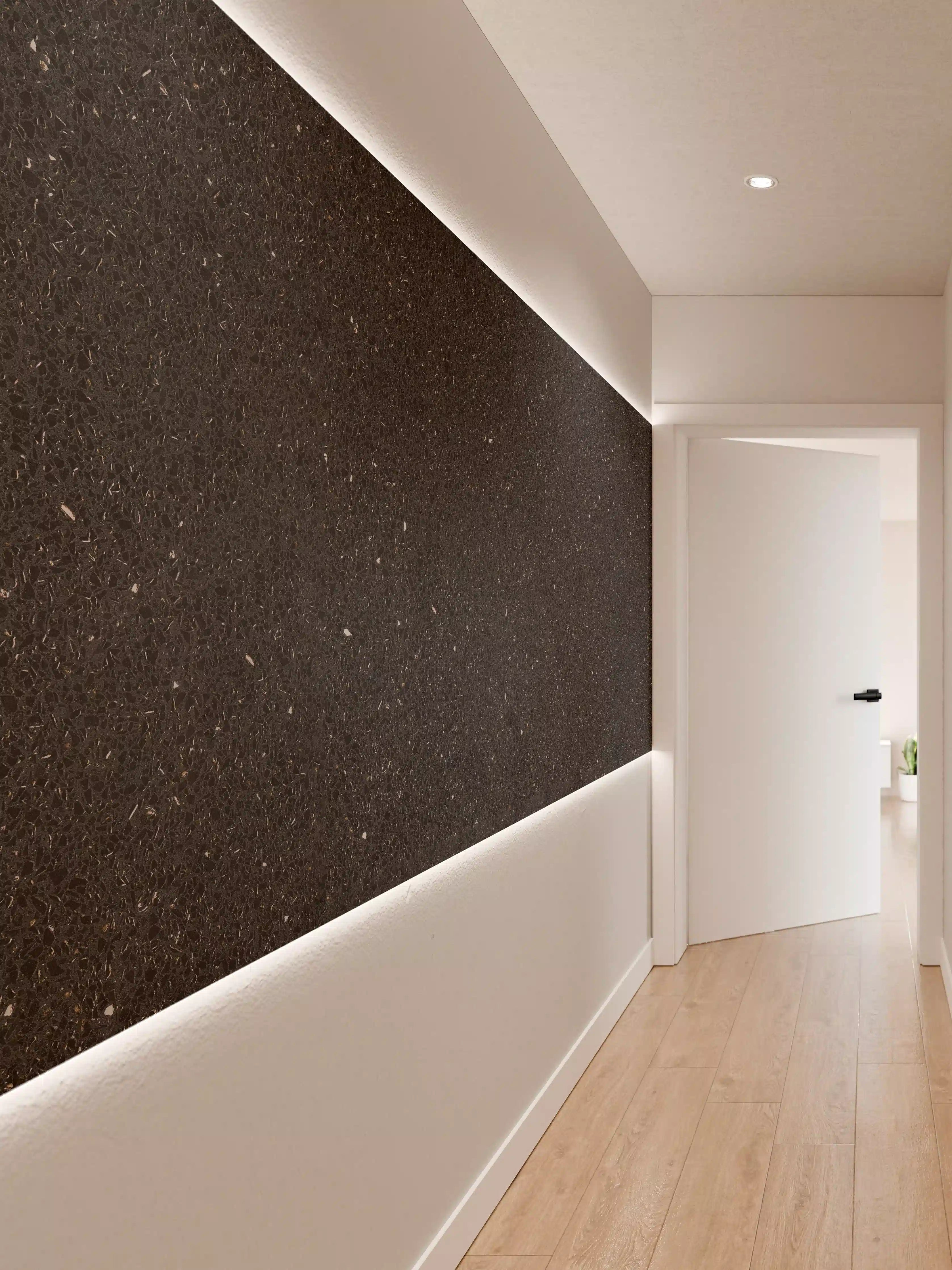 Wandverkleidung Flur - Eleganter Schwarz-Granit-Hintergrund