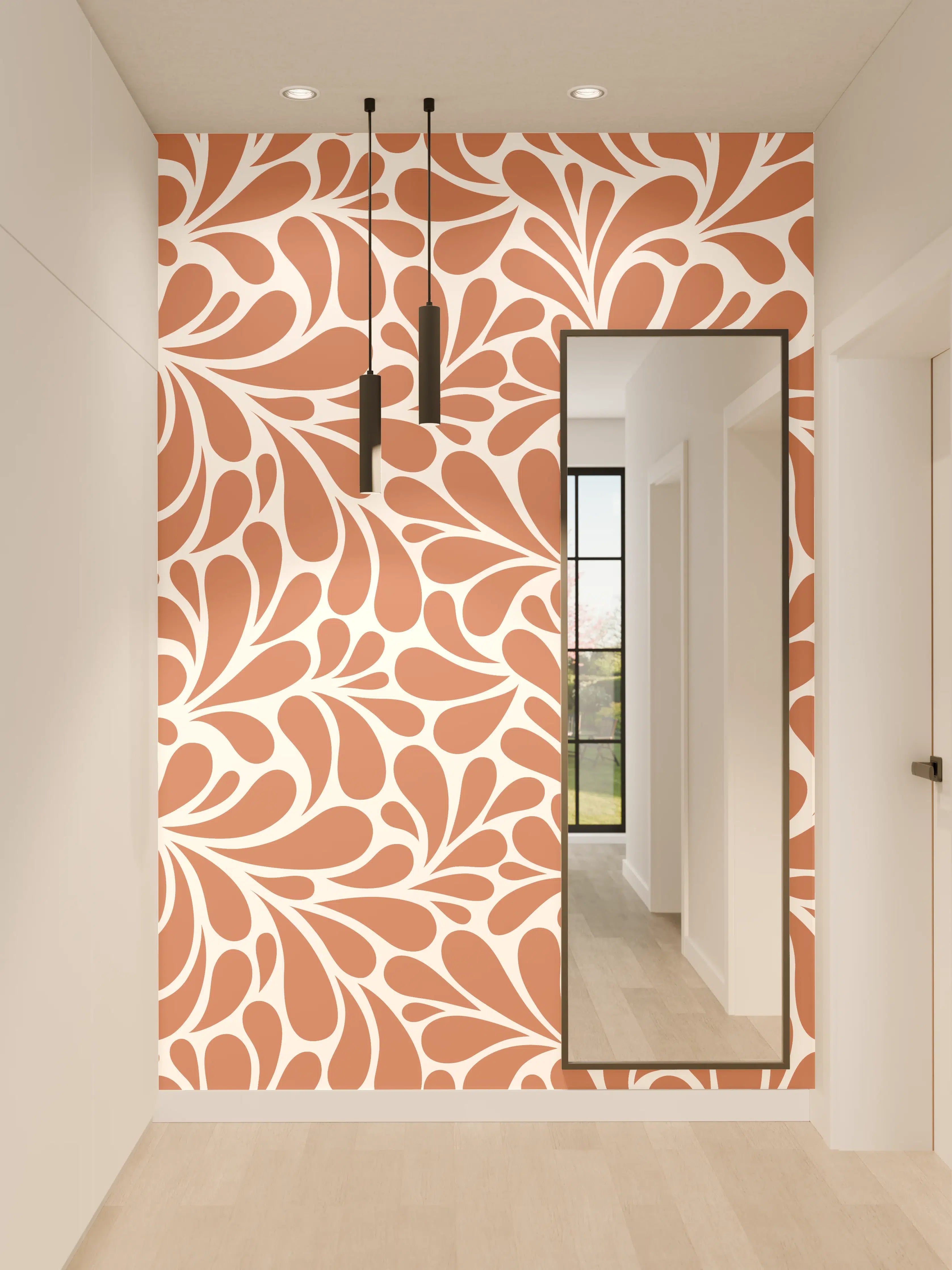 Wandverkleidung Flur - Elegantes Muster in Warmer Farbpalette