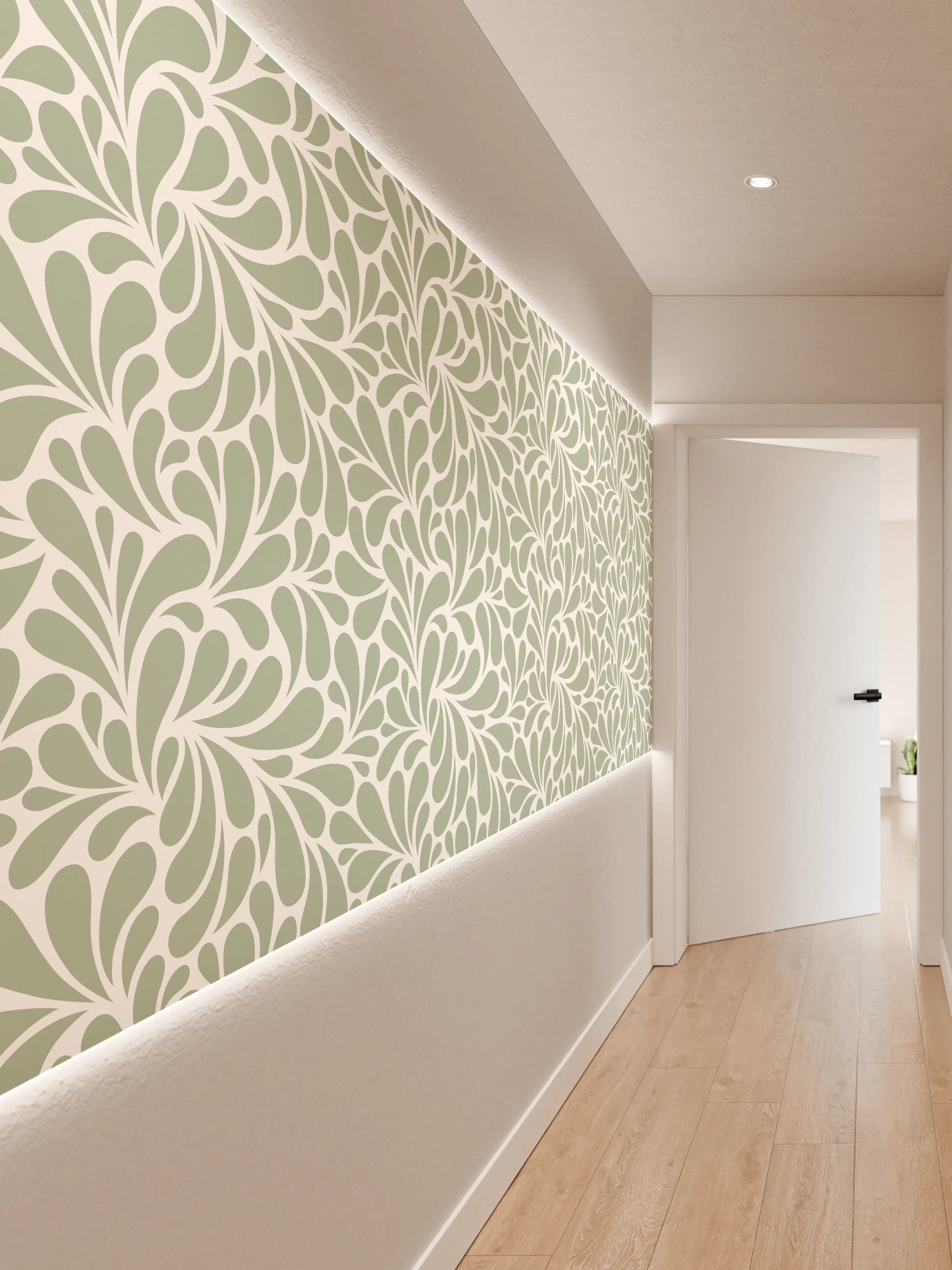 Wandverkleidung Flur - Elegantes Mustermotiv in Sanften Tönen