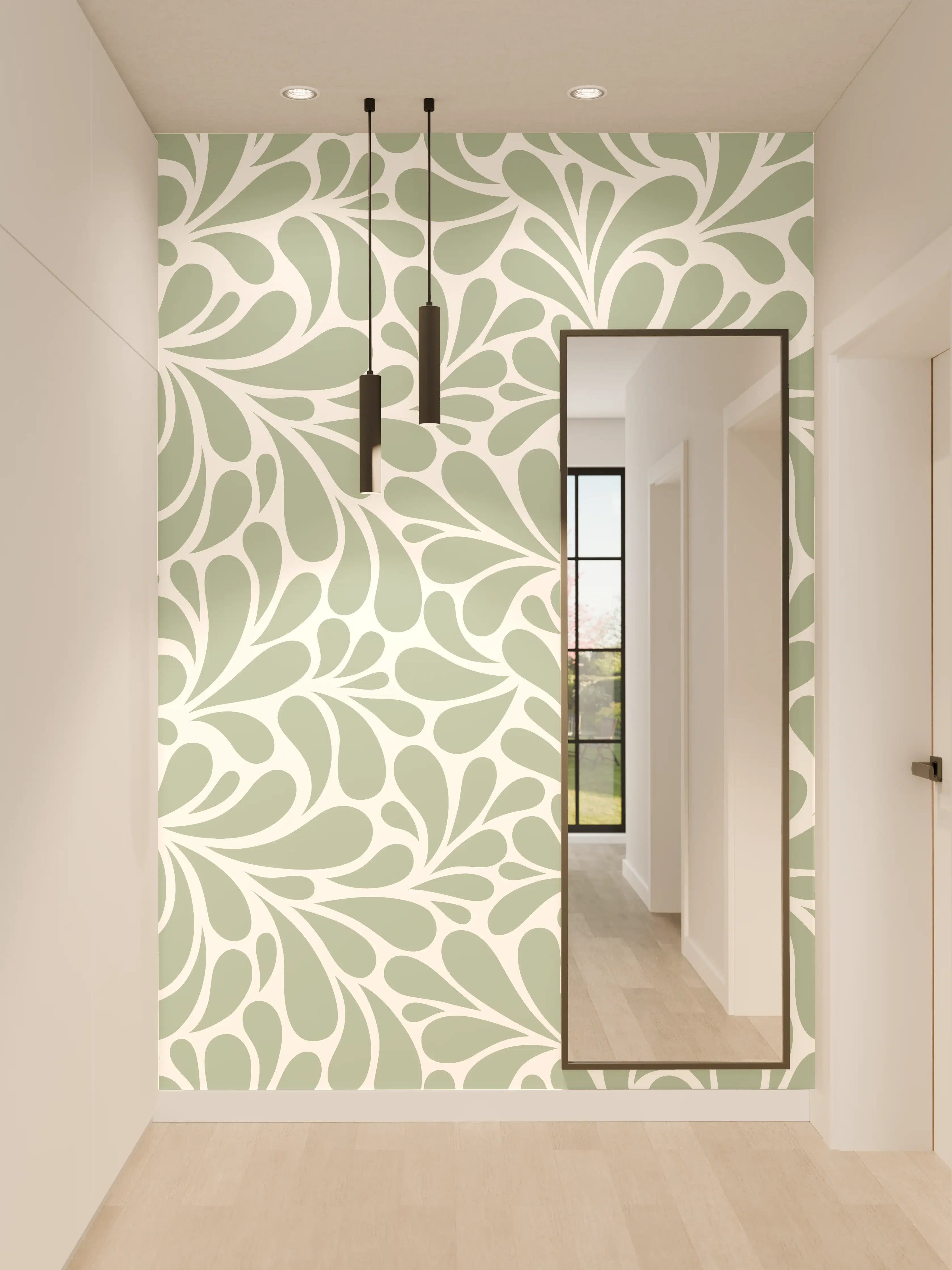 Wandverkleidung Flur - Elegantes Mustermotiv in Sanften Tönen