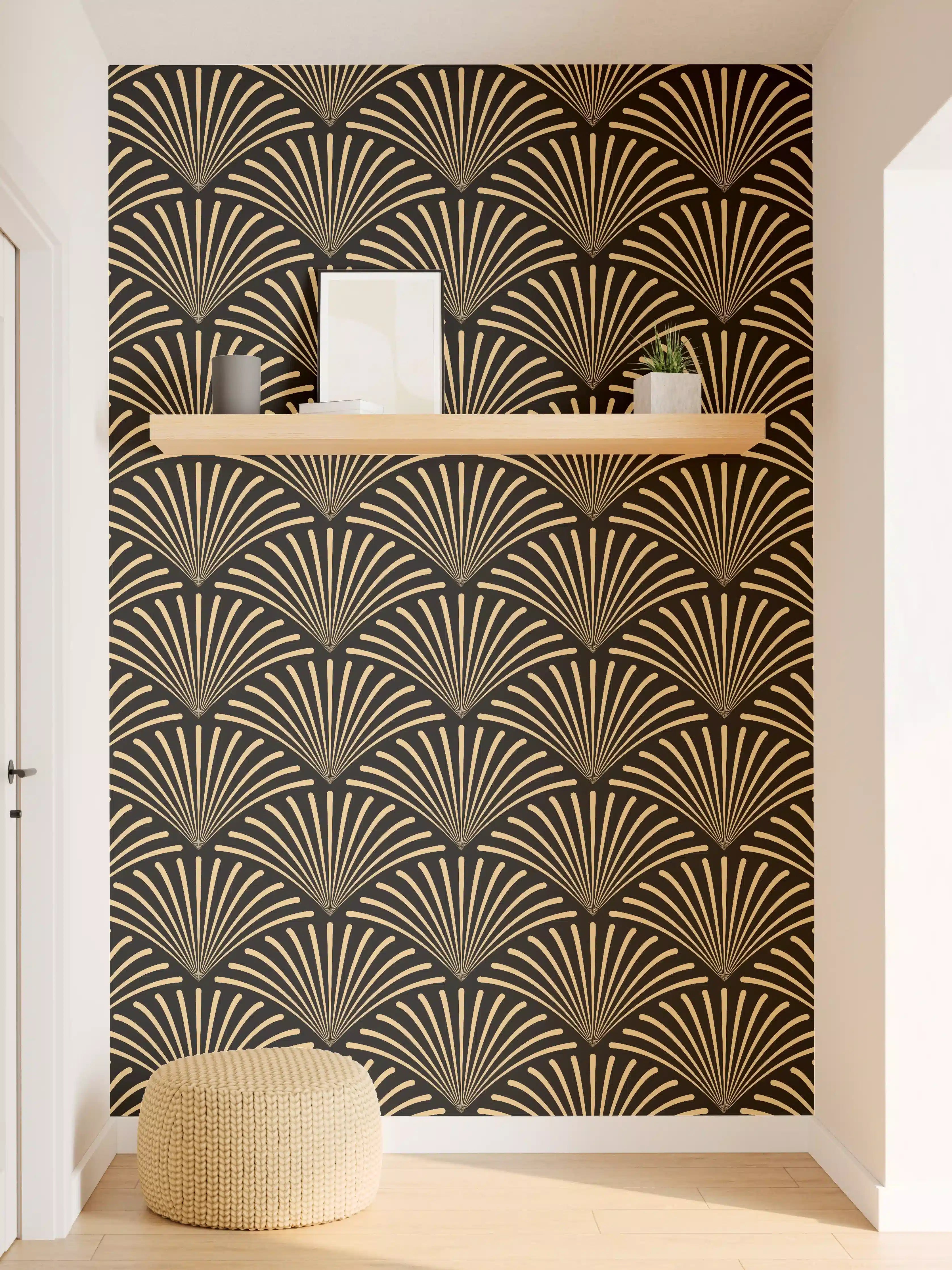 Wandverkleidung Flur - Elegantes, dekadentes Design in Schwarz-Gold