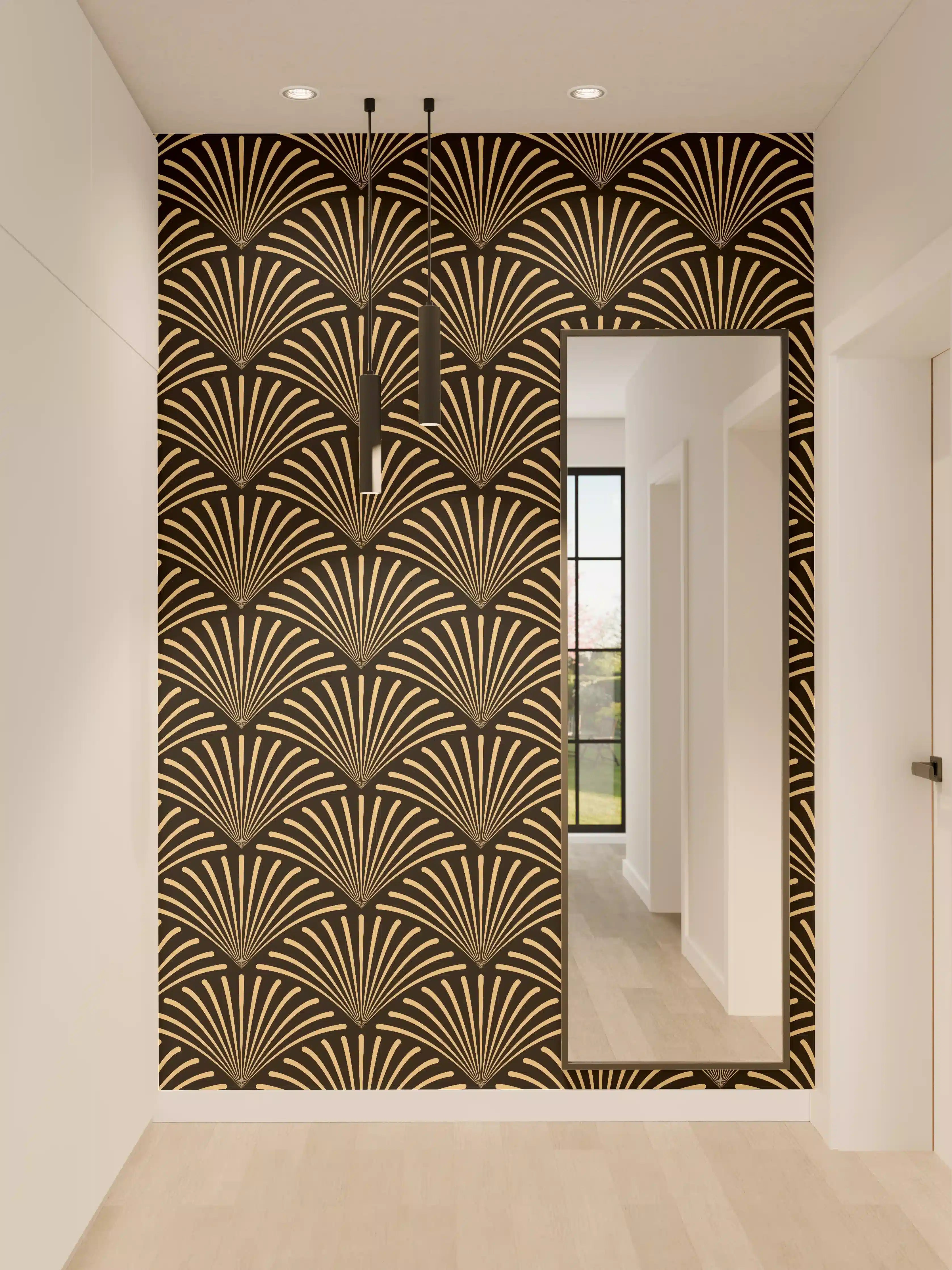 Wandverkleidung Flur - Elegantes, dekadentes Design in Schwarz-Gold
