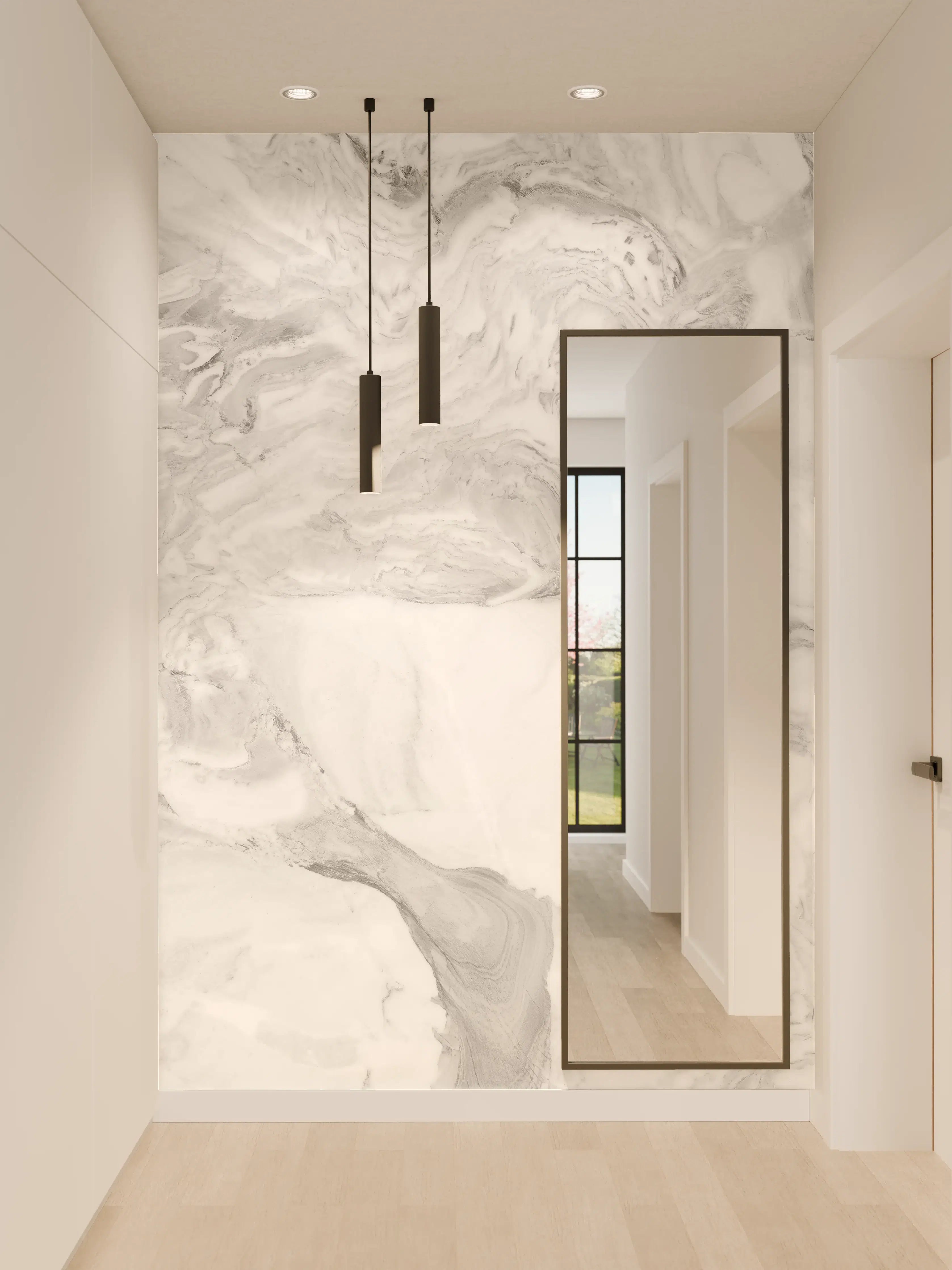 Wandverkleidung Flur - Elfenbein italienischer Marmor