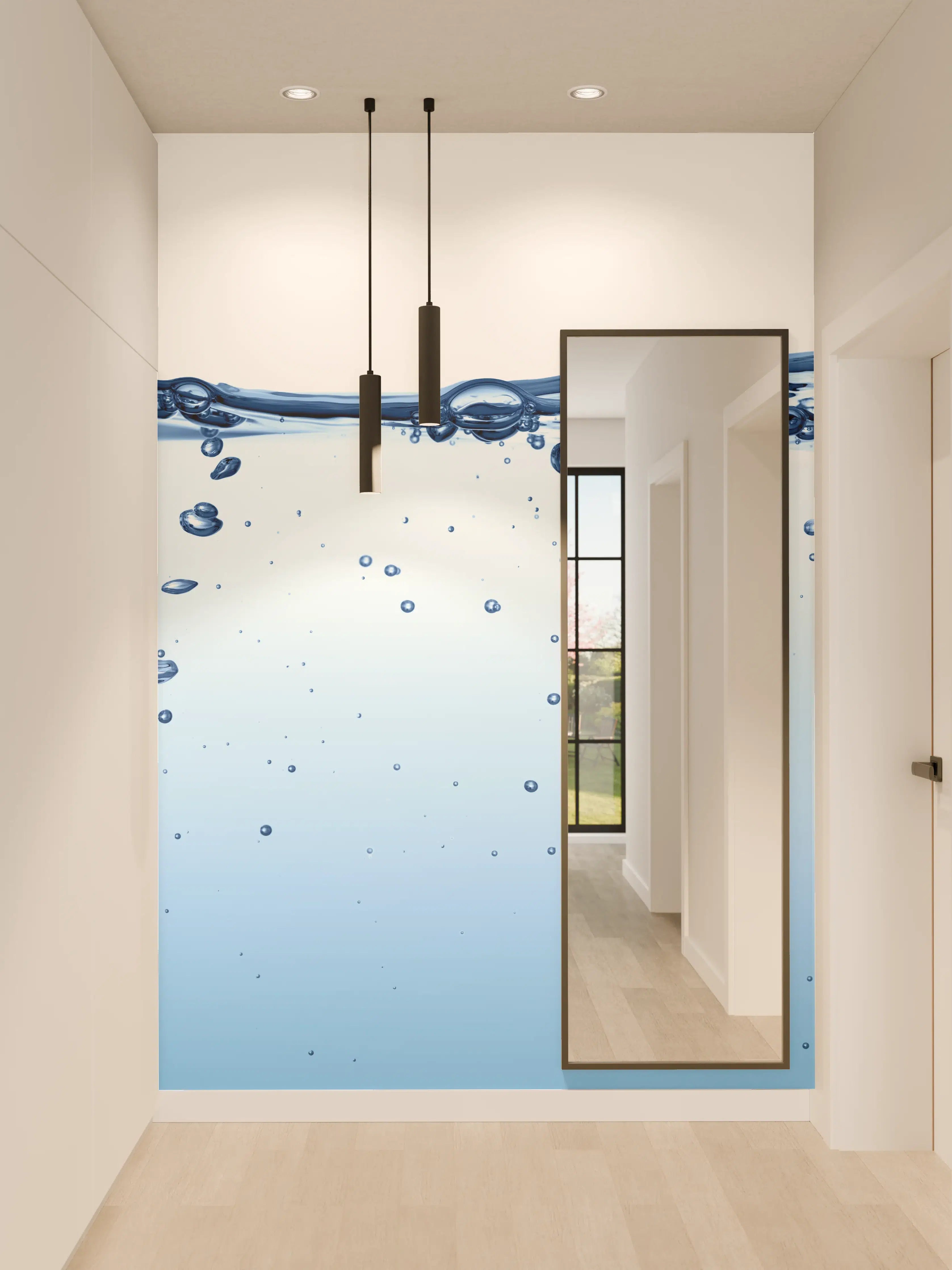 Wandverkleidung Flur - Energie des Wassers