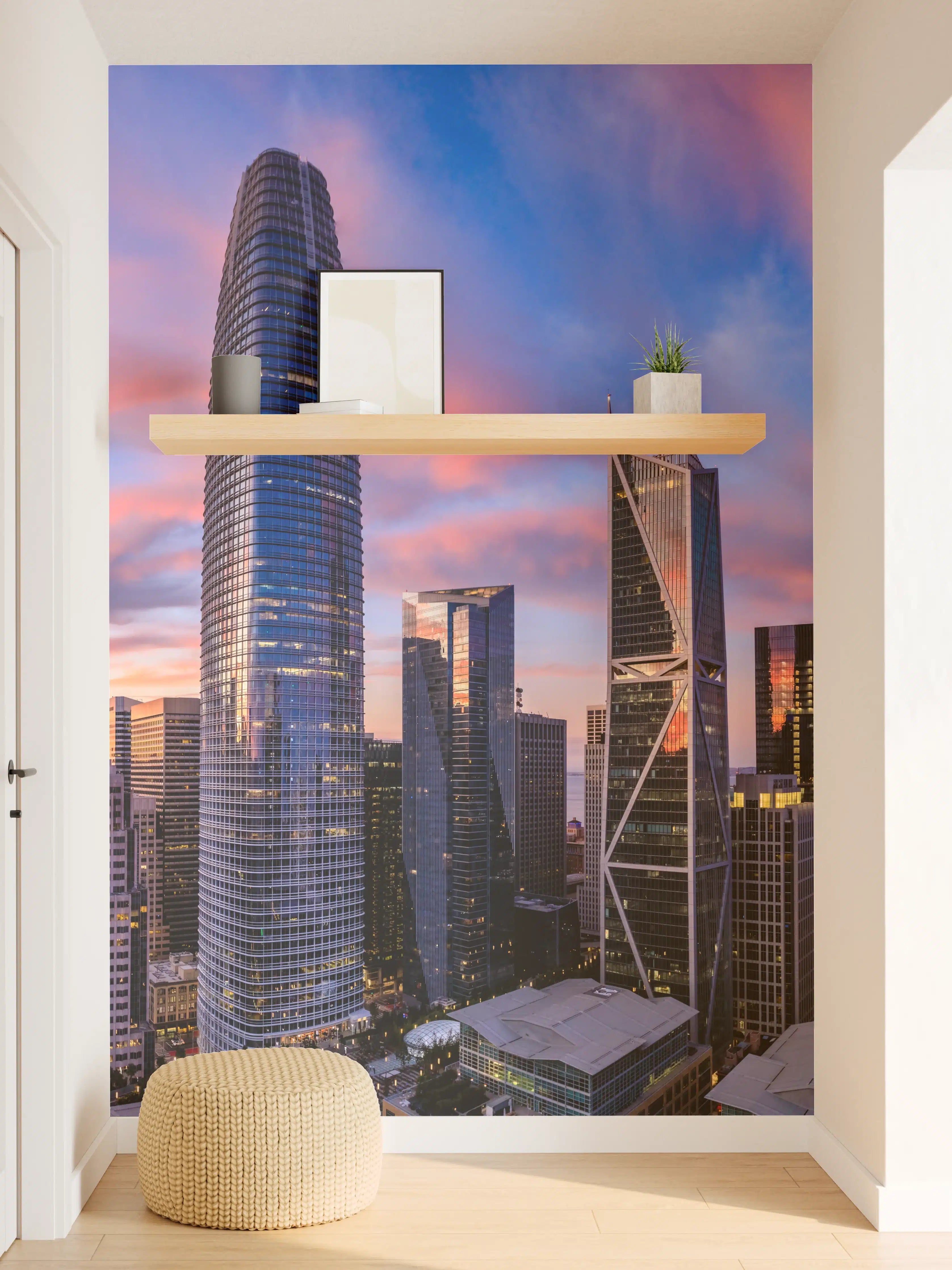 Wandverkleidung Flur - Epischer Sonnenuntergang über San Francisco