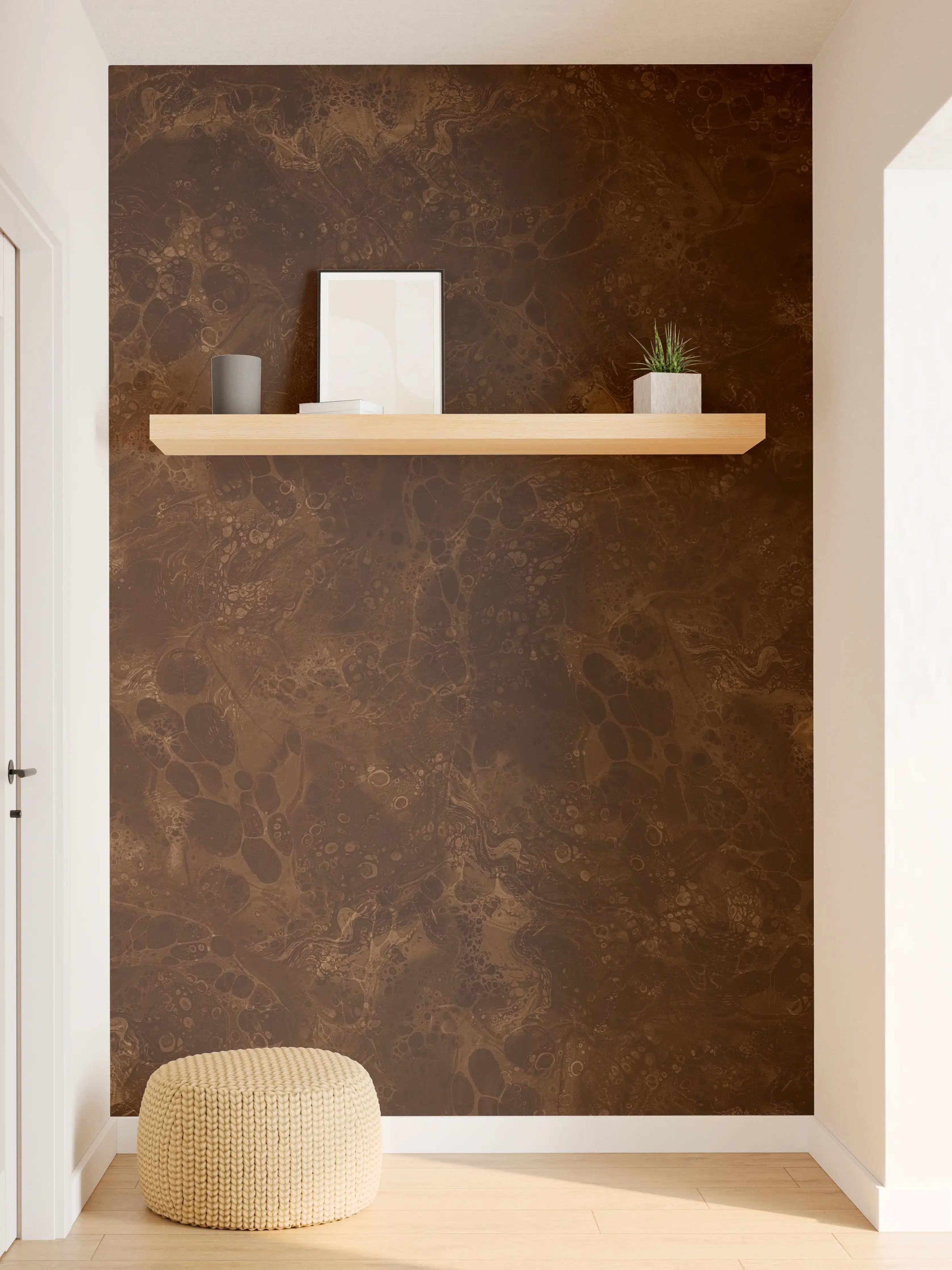Wandverkleidung Flur - Exklusiver Brauntöne Marmor Look