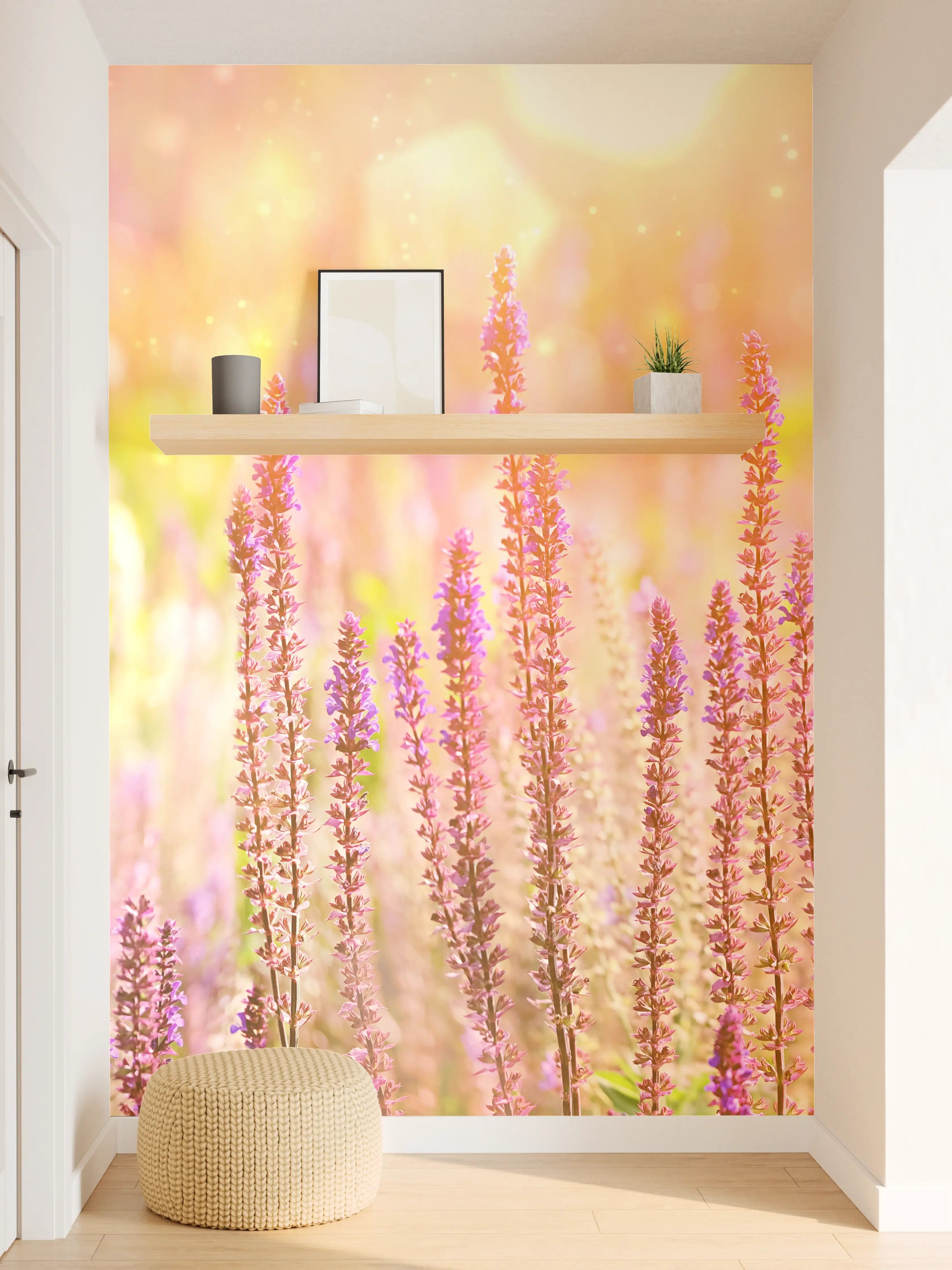 Wandverkleidung Flur - Farbenfrohe Blüten der Ziersalbei-Pflanzen