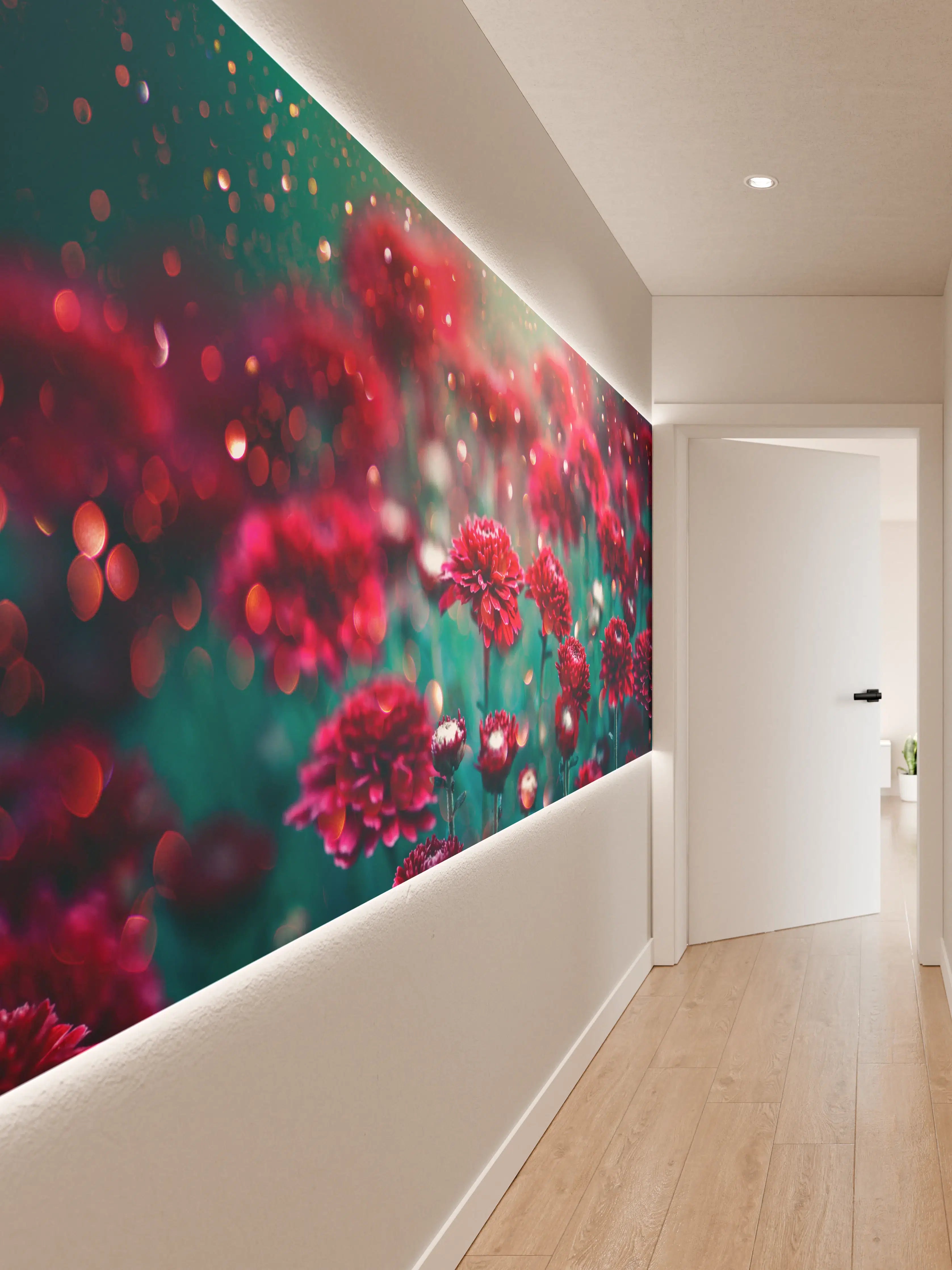 Wandverkleidung Flur - Farbenfroher Blumenstrauß im Garten