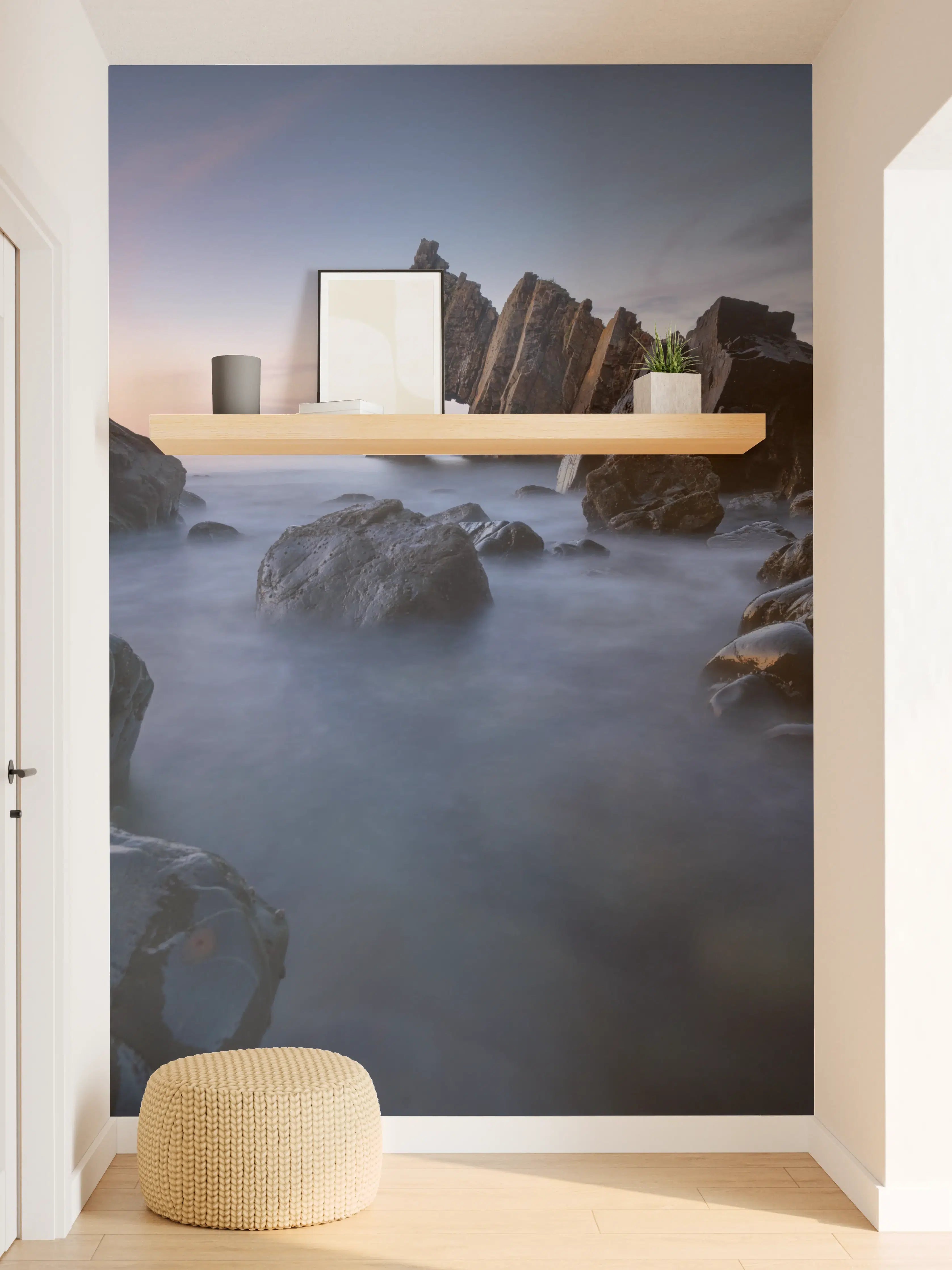 Wandverkleidung Flur - Faszinierende Meeresküste bei Sonnenuntergang