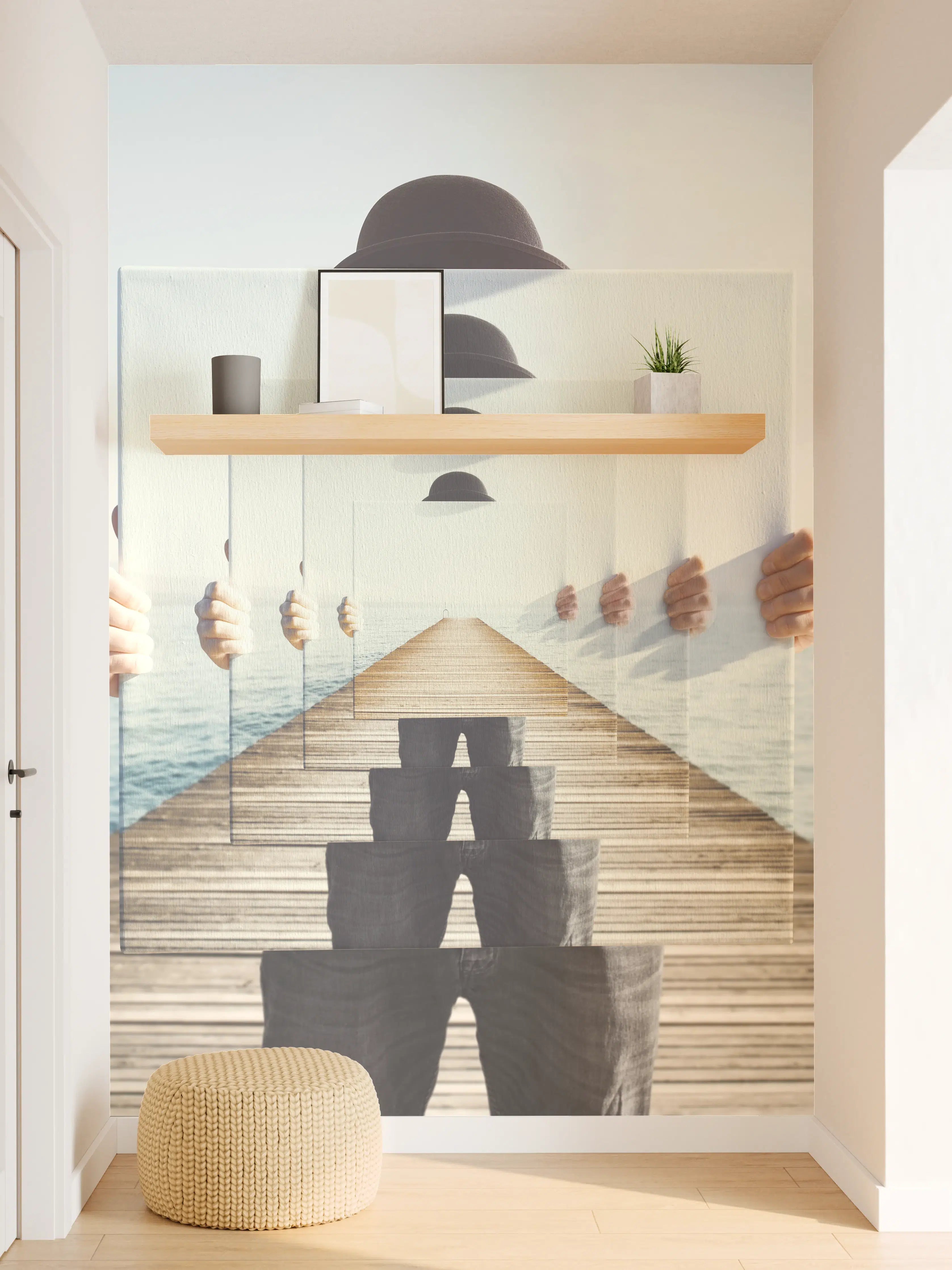 Wandverkleidung Flur - Faszinierende Spiegelung am Meer