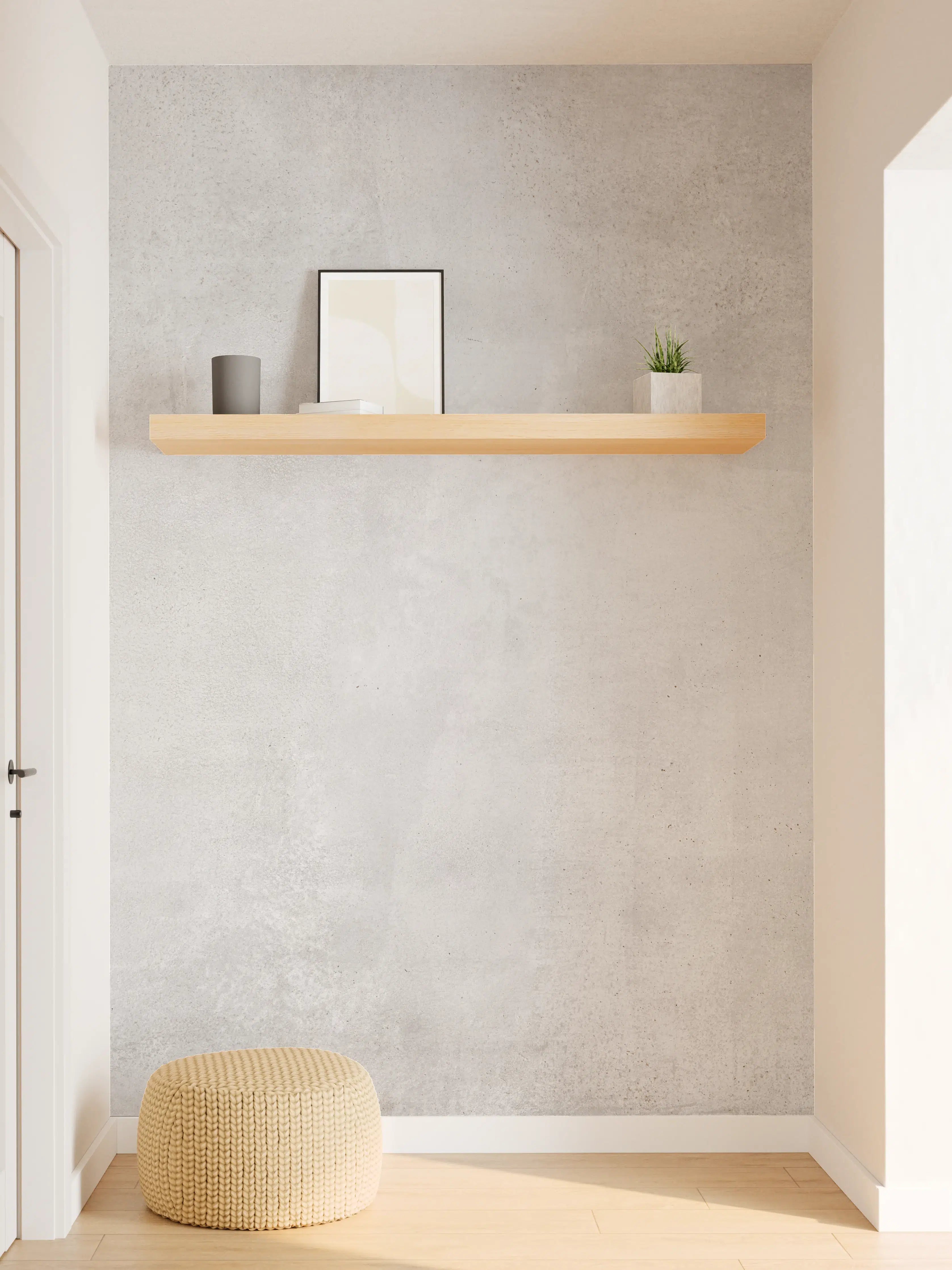Wandverkleidung Flur - Feine Zement- Struktur