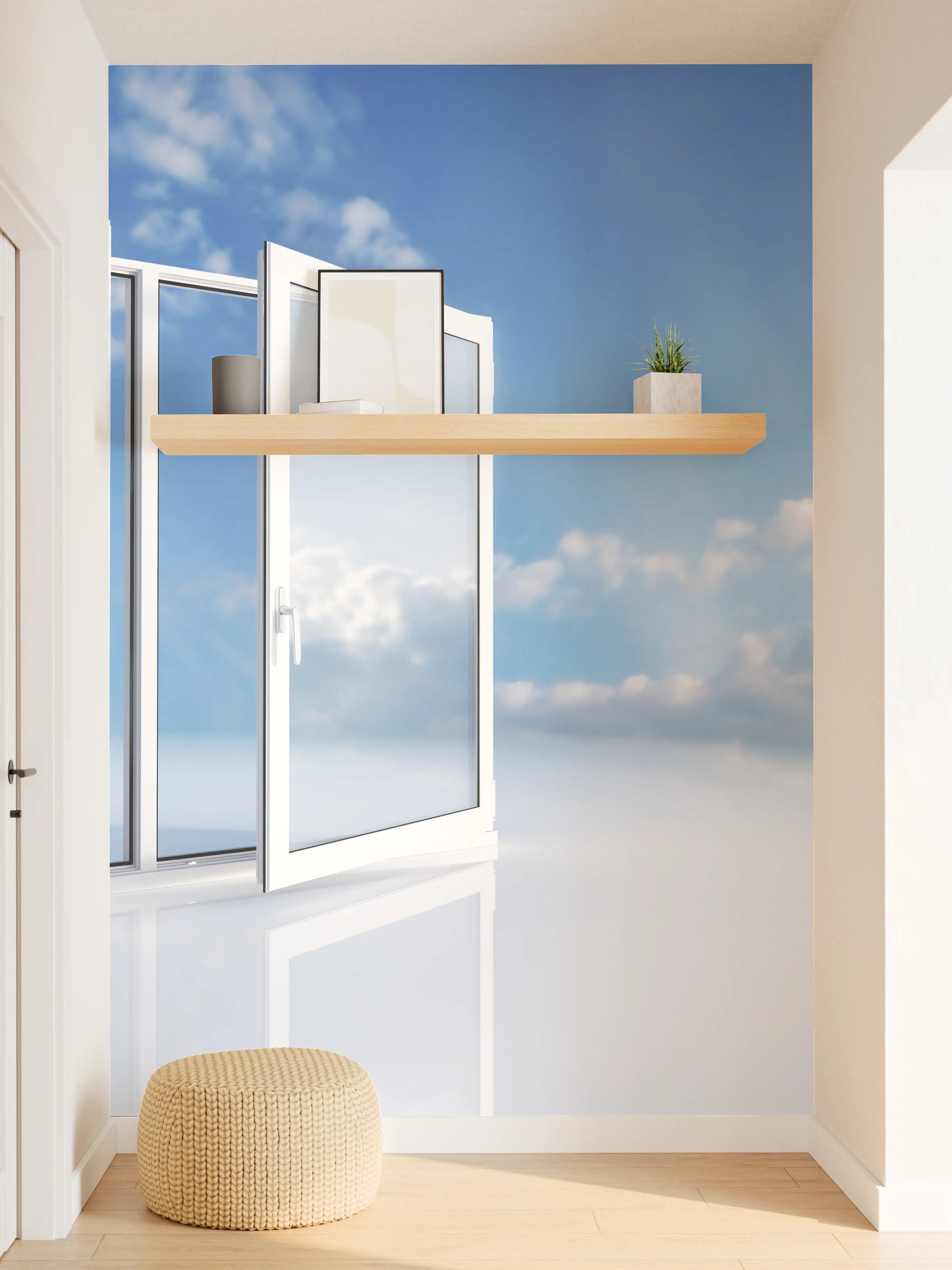 Wandverkleidung Flur - Fenster über dem Himmel