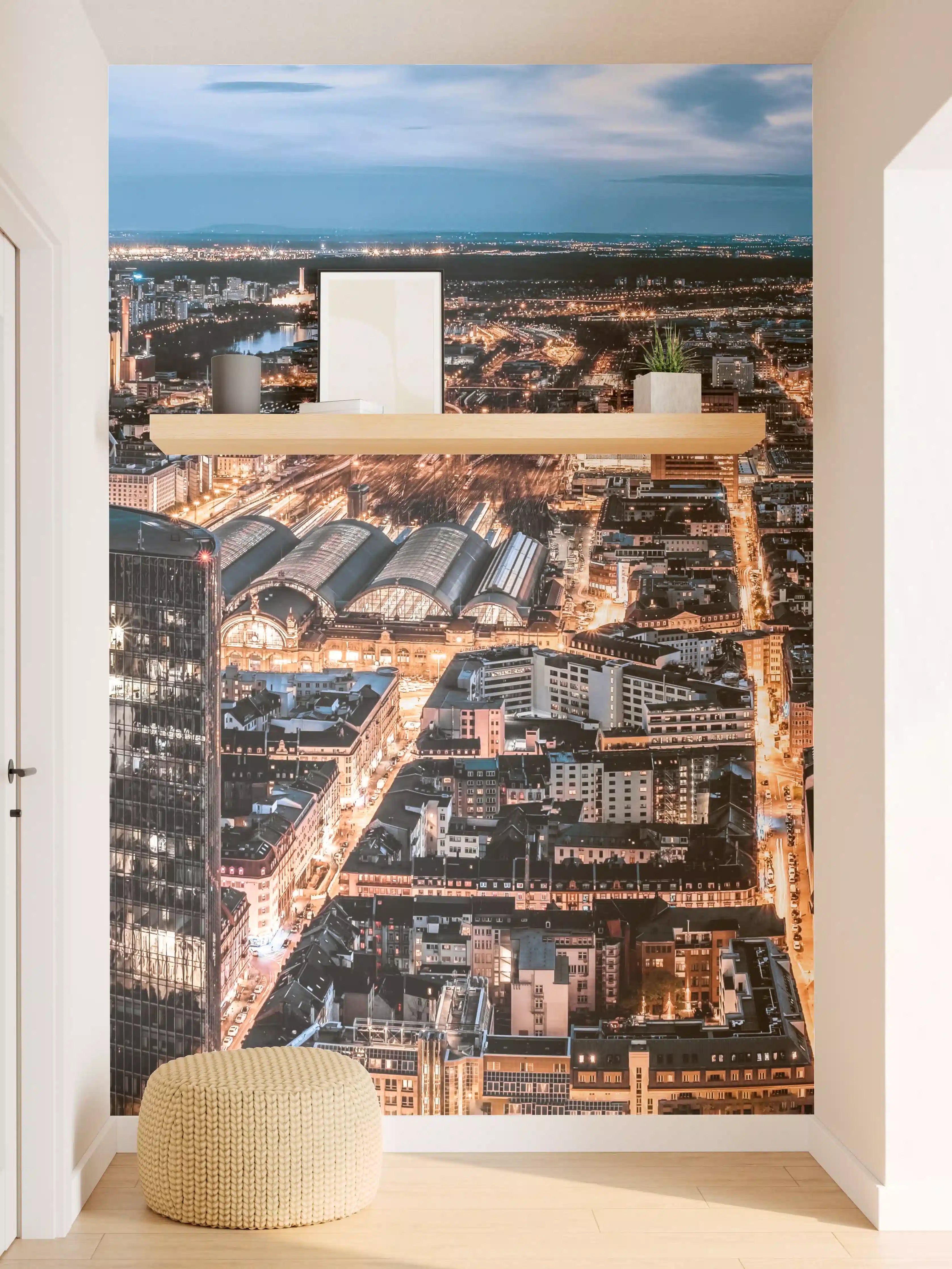 Wandverkleidung Flur - Frankfurt 180-Grad-Panorama
