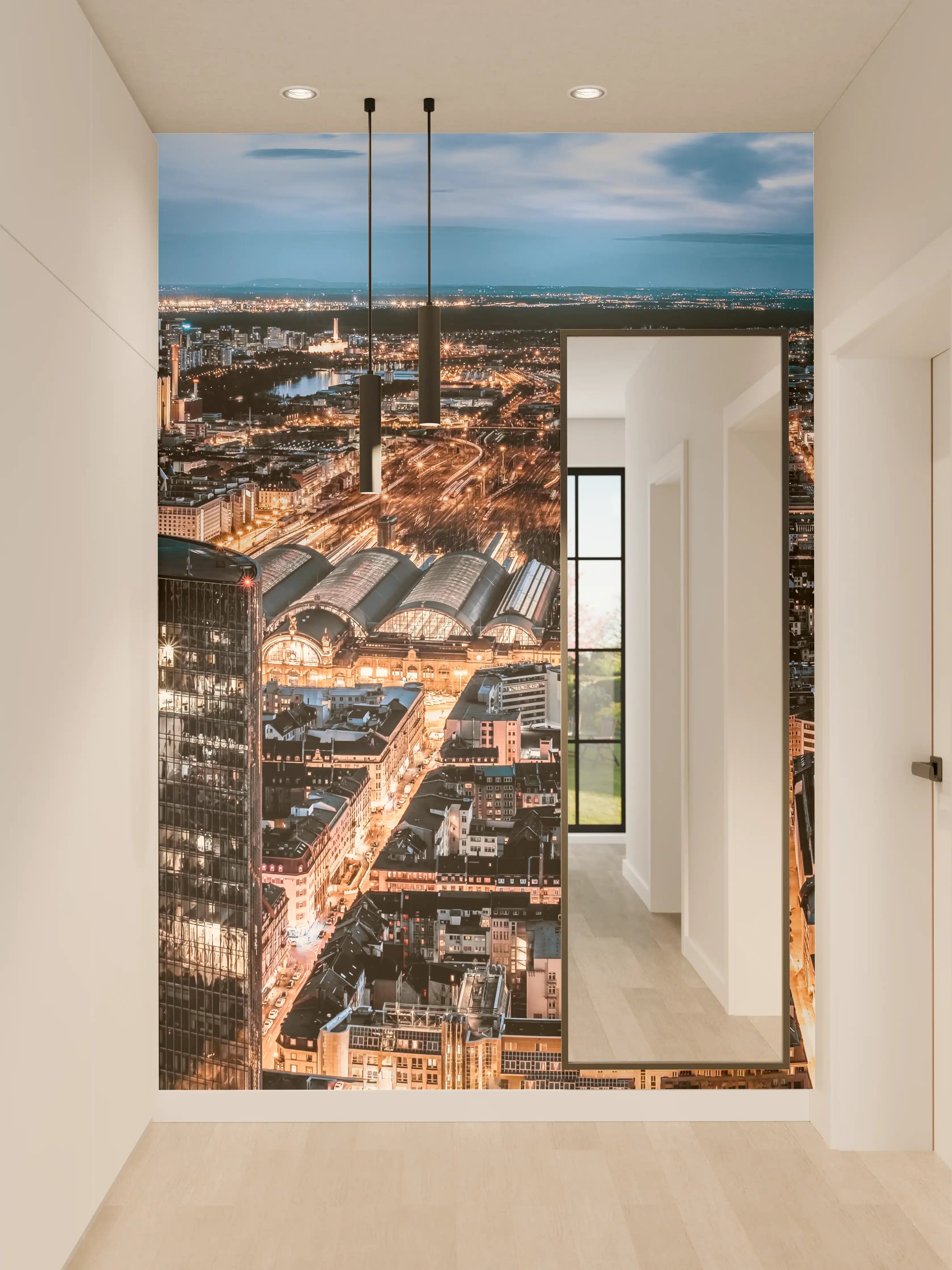 Wandverkleidung Flur - Frankfurt 180-Grad-Panorama