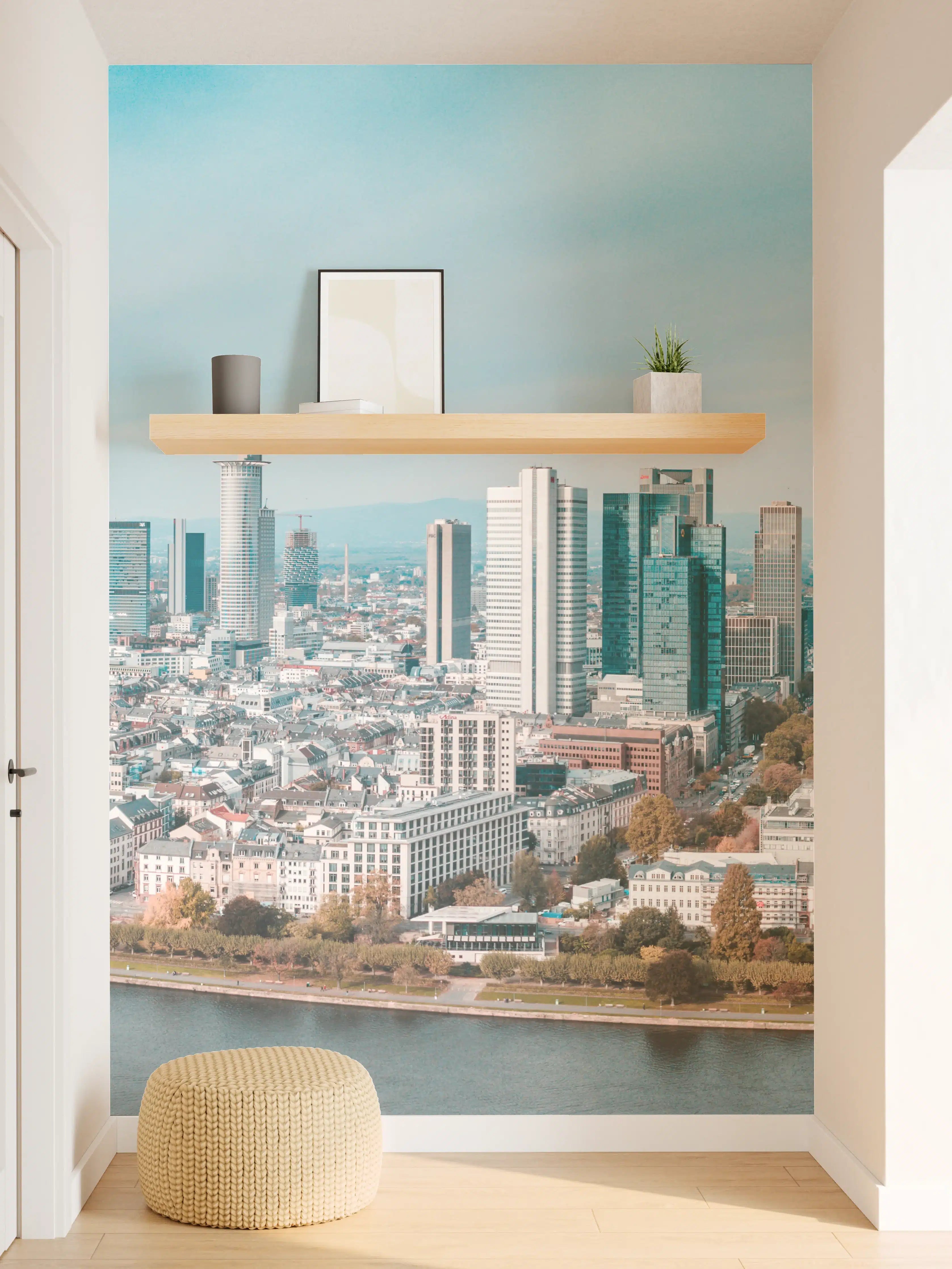 Wandverkleidung Flur - Frankfurt Luftaufnahme Panorama