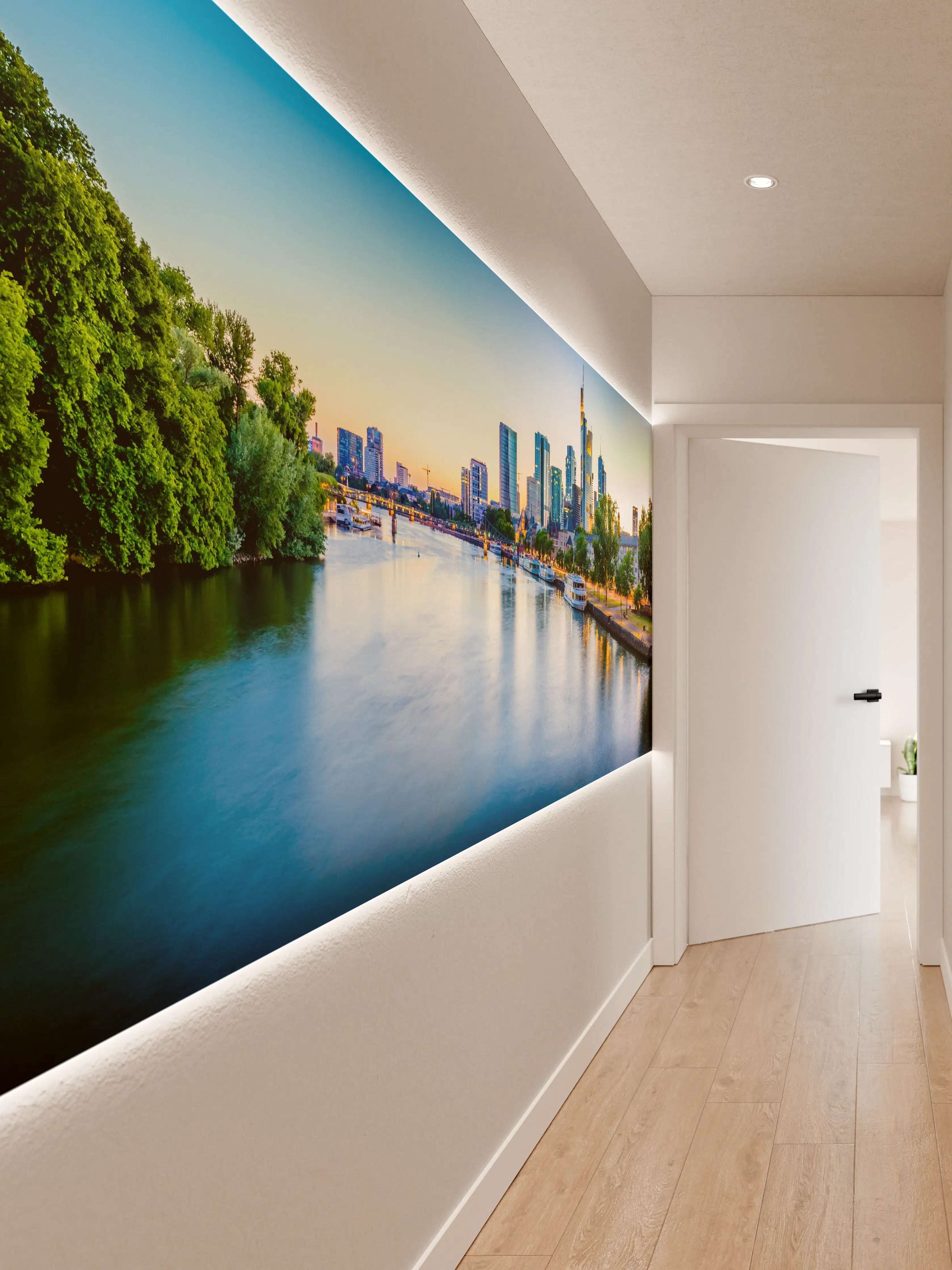 Wandverkleidung Flur - Frankfurt Panorama Ostend