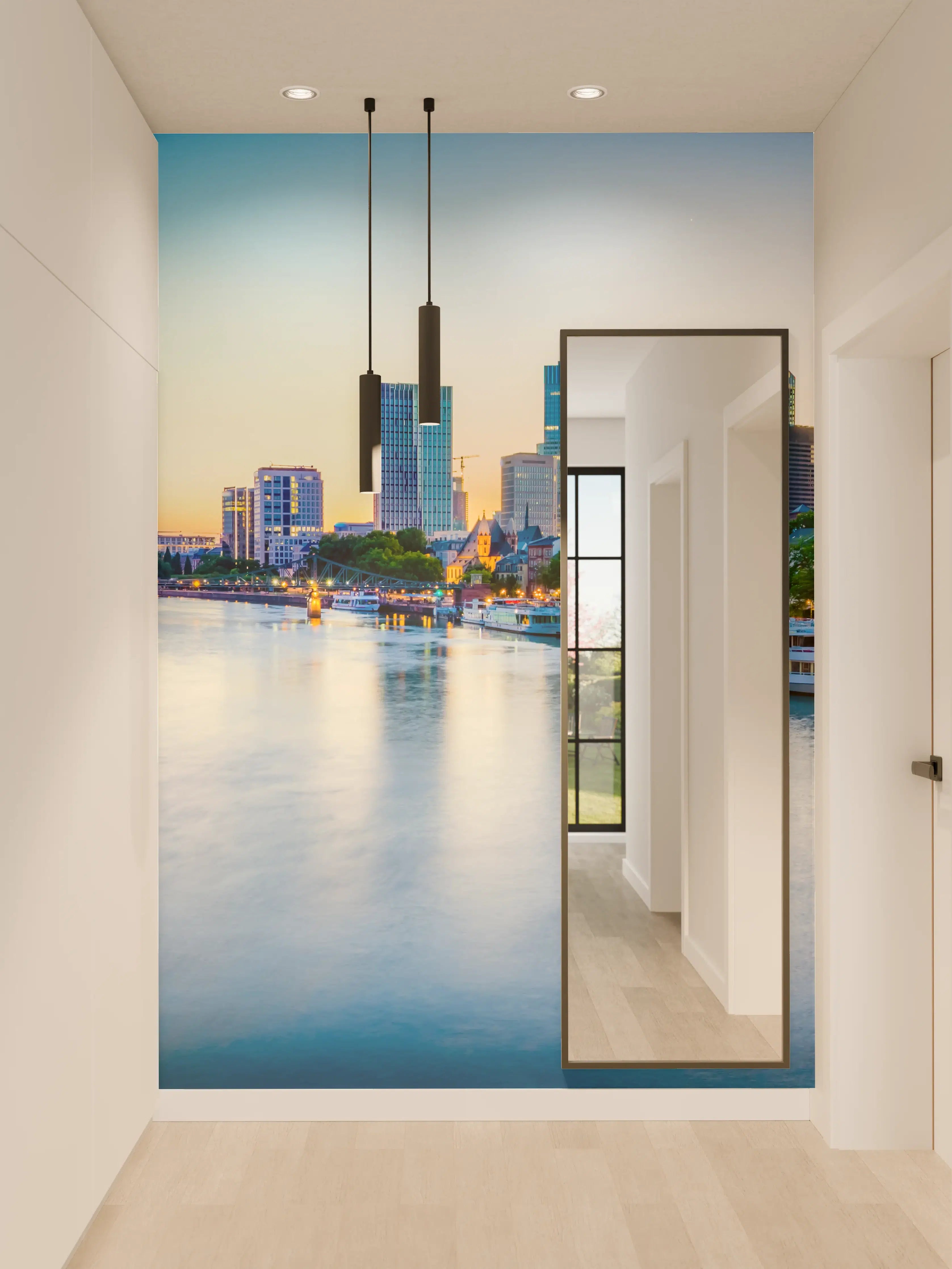 Wandverkleidung Flur - Frankfurt Panorama Ostend