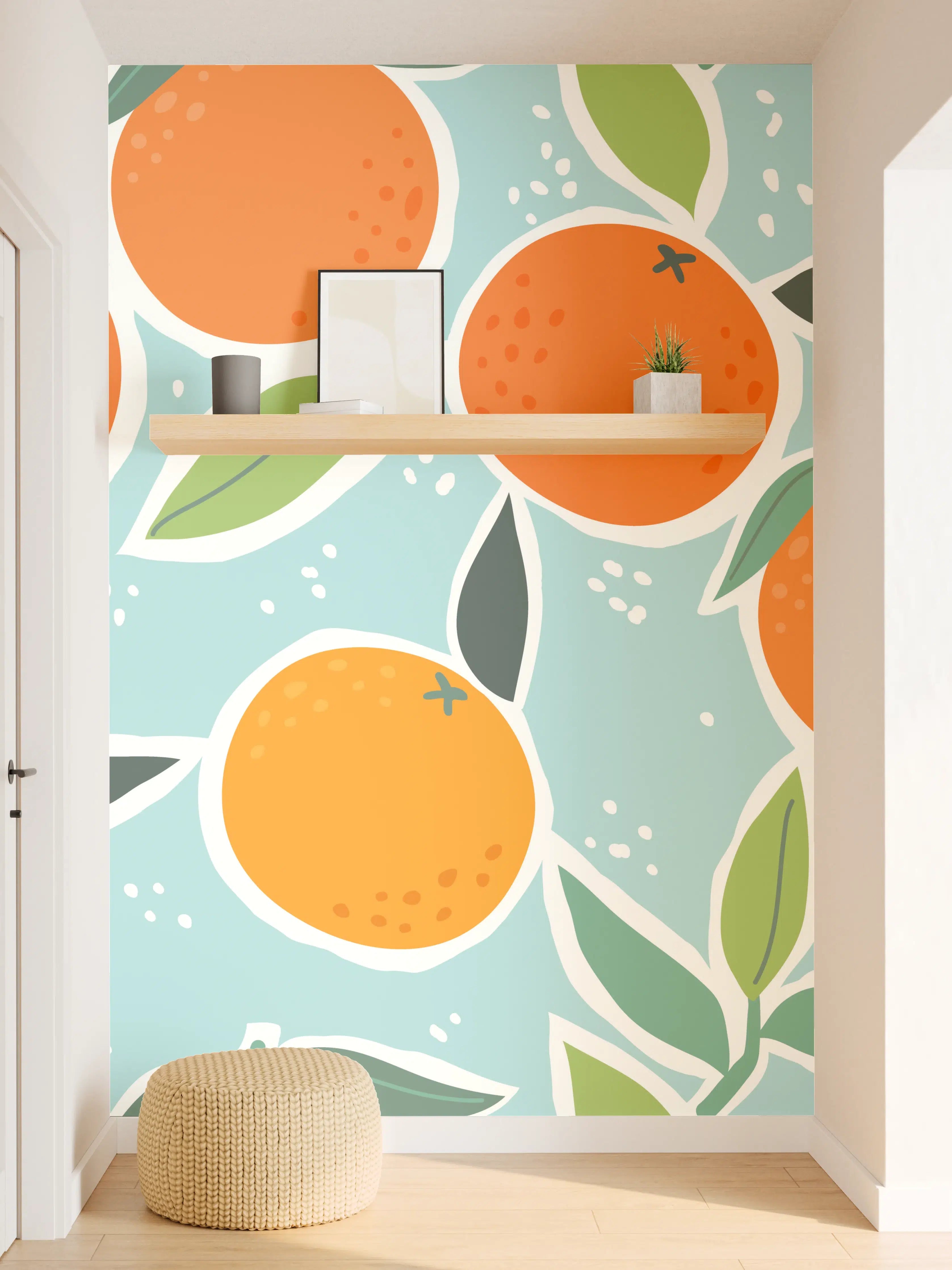 Wandverkleidung Flur - Fröhlicher Orangengarten