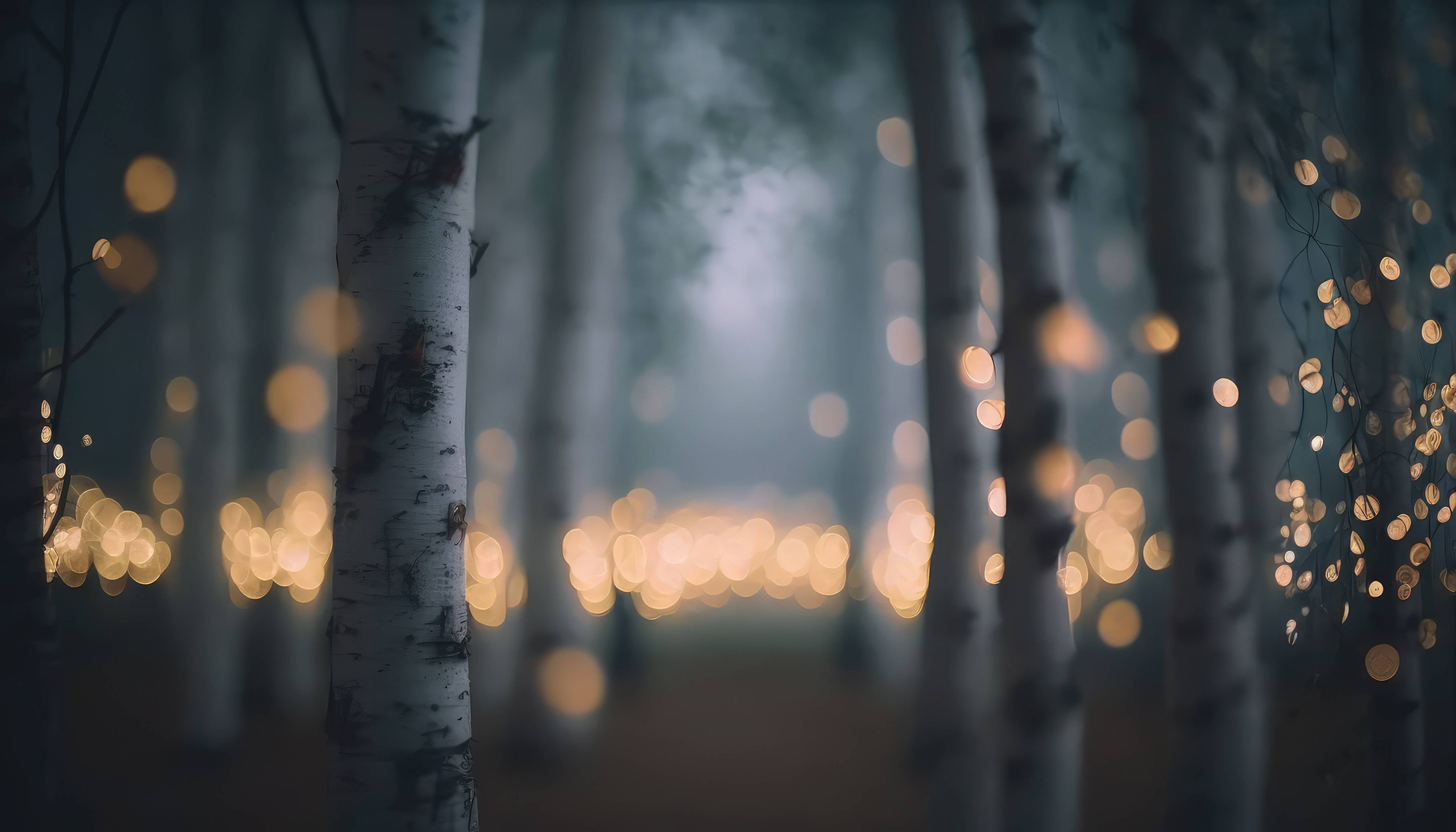 Wandverkleidung Flur-Funkelnder Birkenwald 