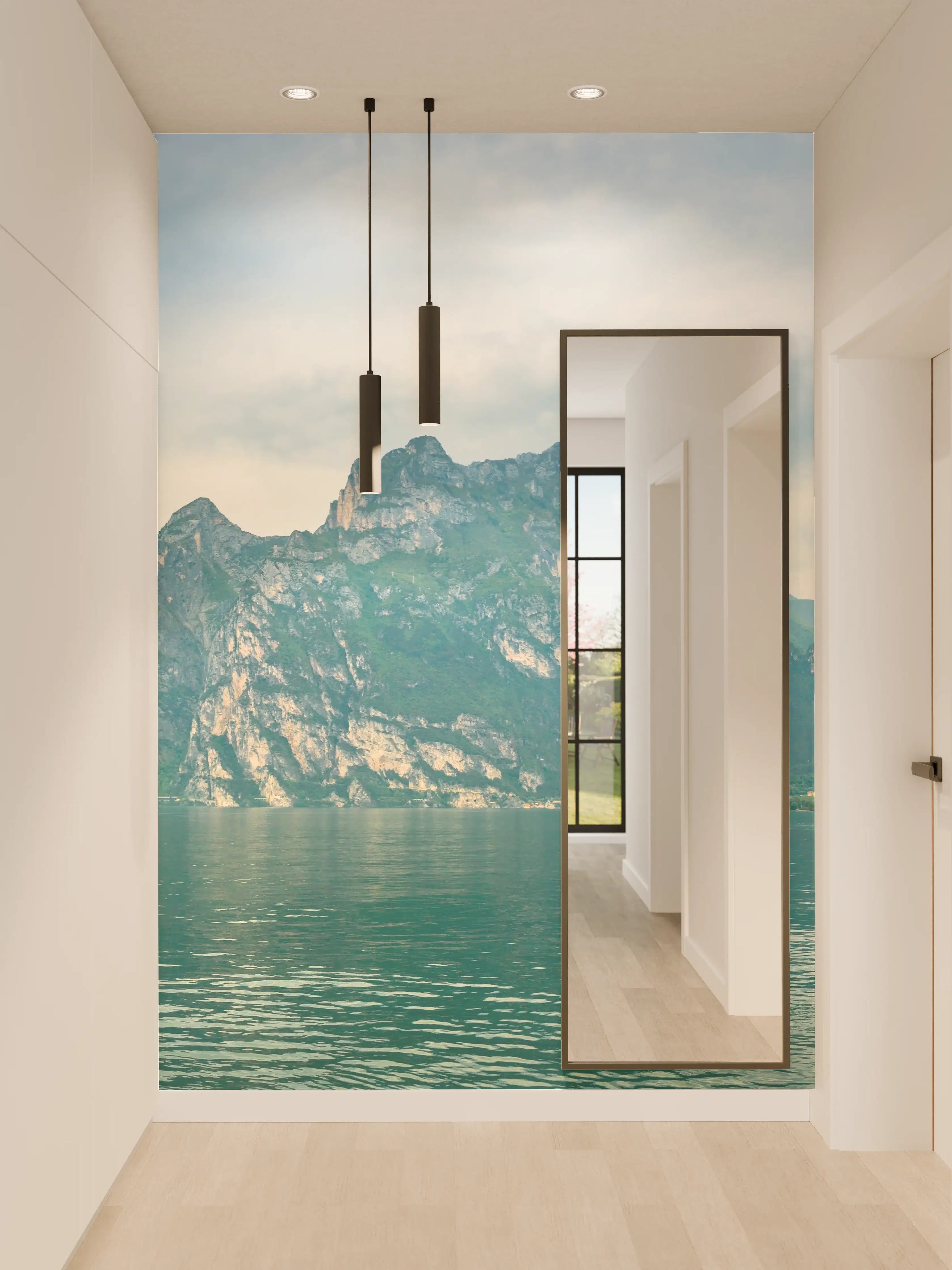 Wandverkleidung Flur - Gardasee im Farbenspiel von Himmel und Natur