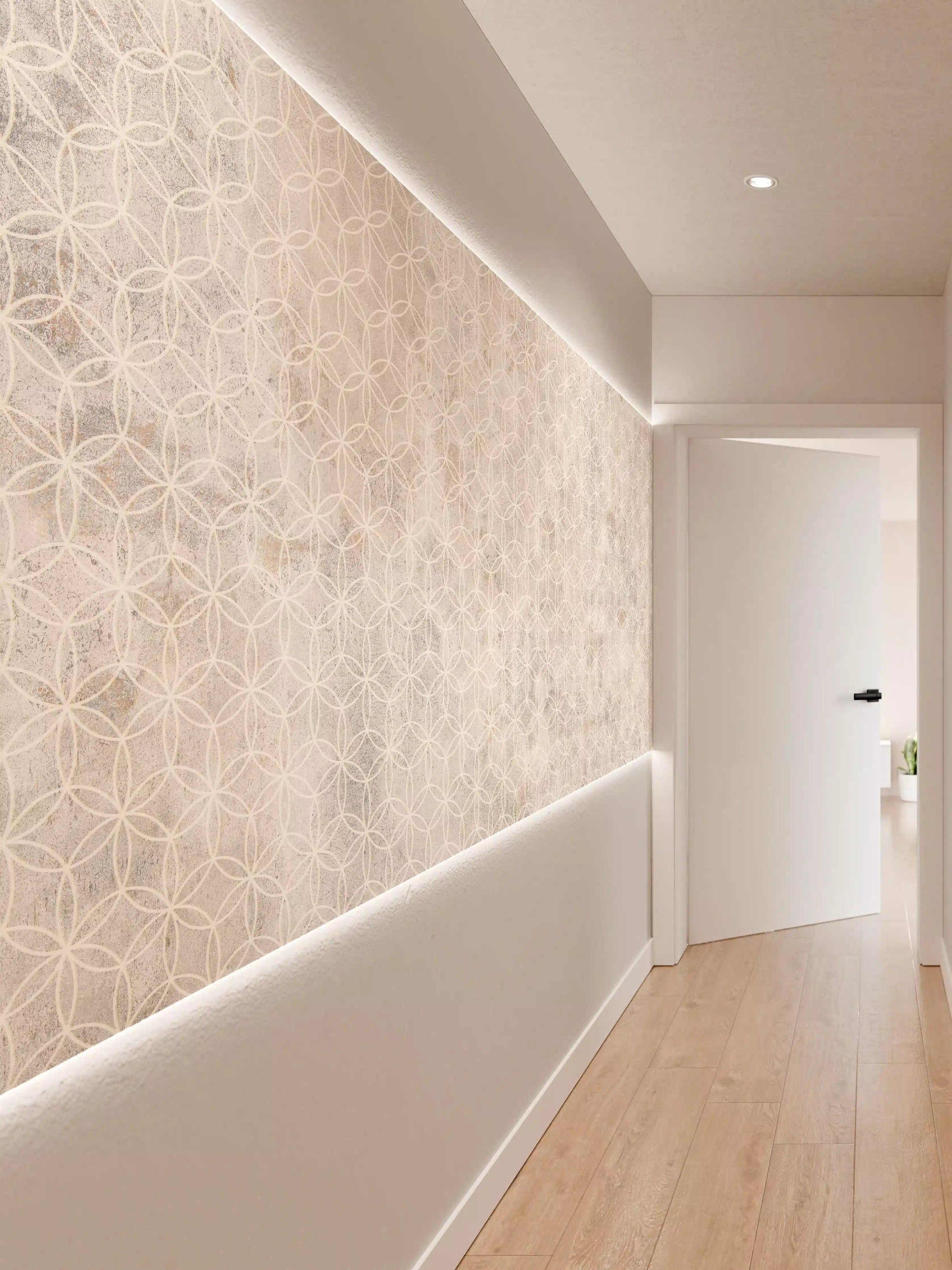 Wandverkleidung Flur - Geometrisches Beton Mosaik