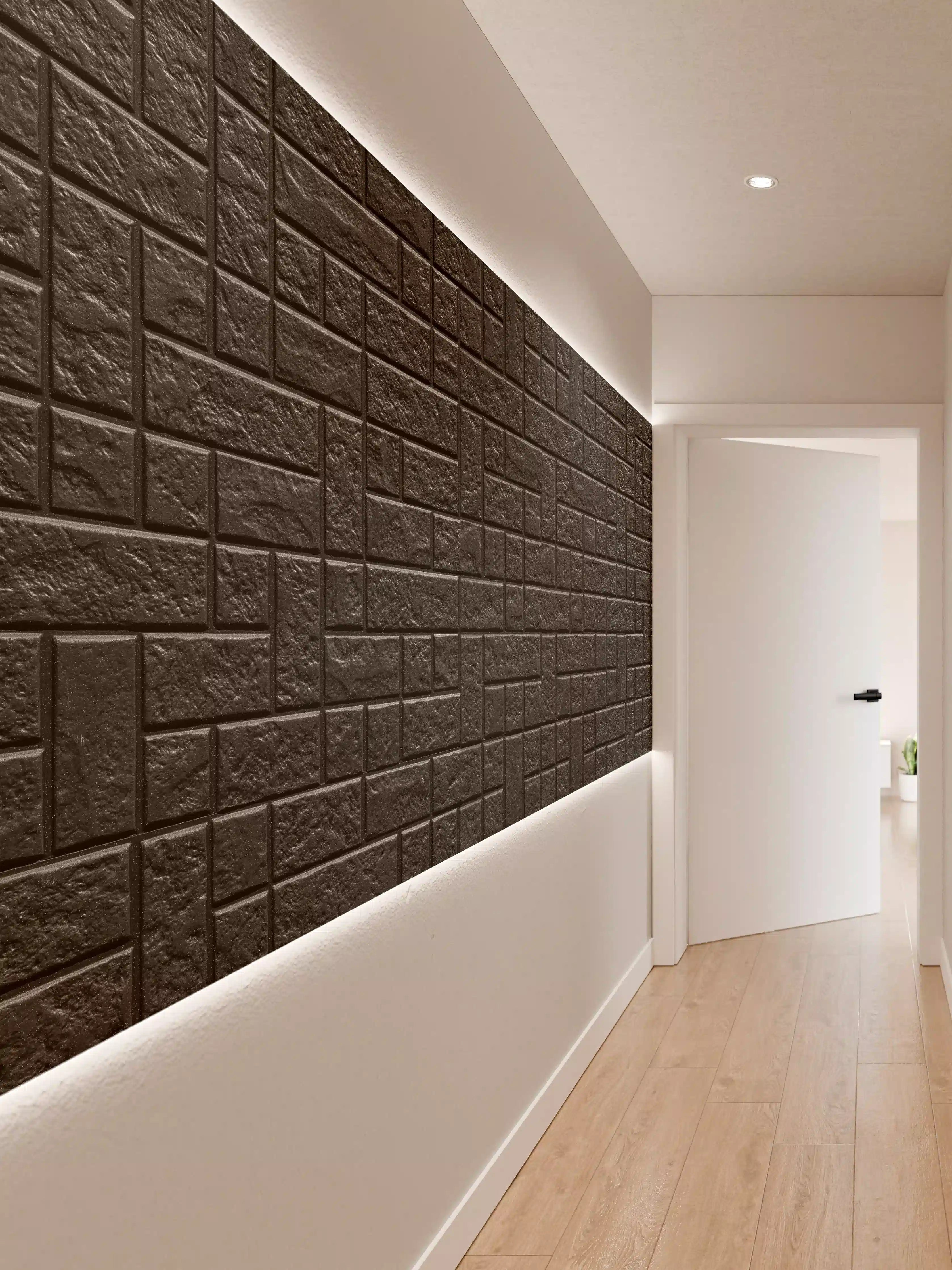 Wandverkleidung Flur - Geometrisches dunkles Wandfliesendesign